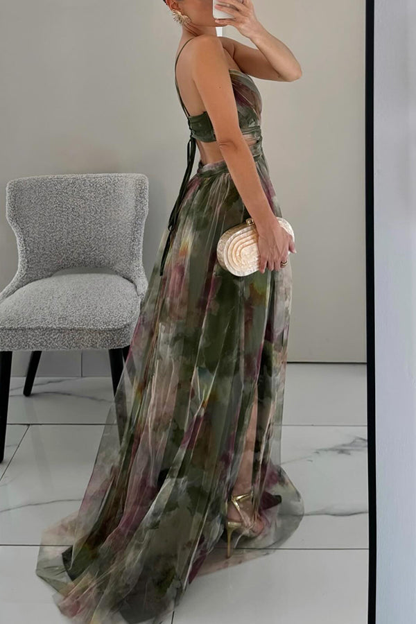 WEDDING GUEST DRESS | FLORAL MAXI WITH PLEATED SKIRT