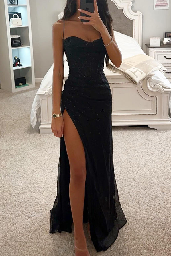 MAXI SLIT GOWN | CORSET FIT WEDDING GUEST LOOK