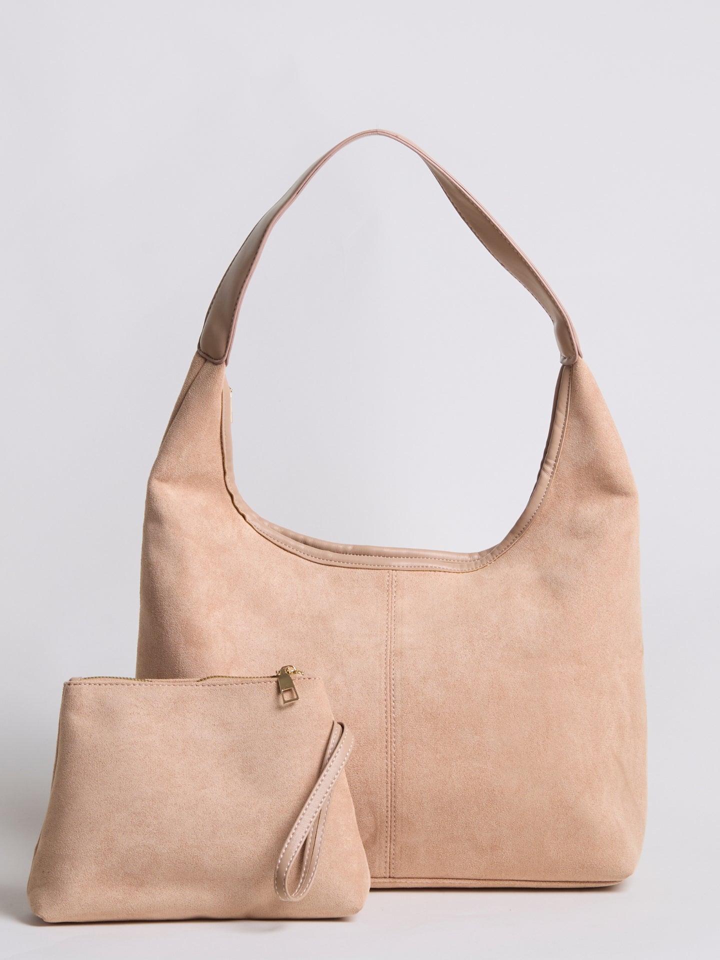 HANDBAG | SUEDE HOBO BAG WITH MINIMALIST DESIGN AND SINGLE STRAP