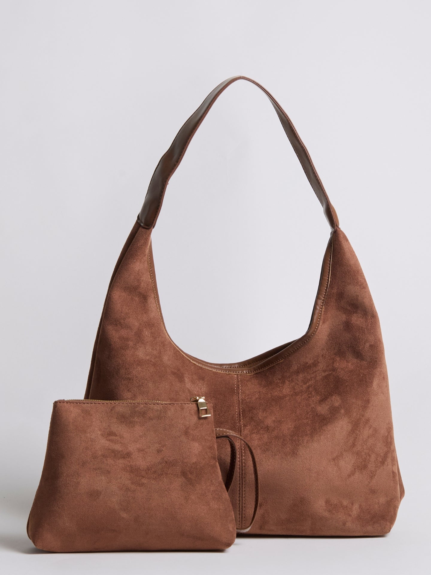 HANDBAG | SUEDE HOBO BAG WITH MINIMALIST DESIGN AND SINGLE STRAP