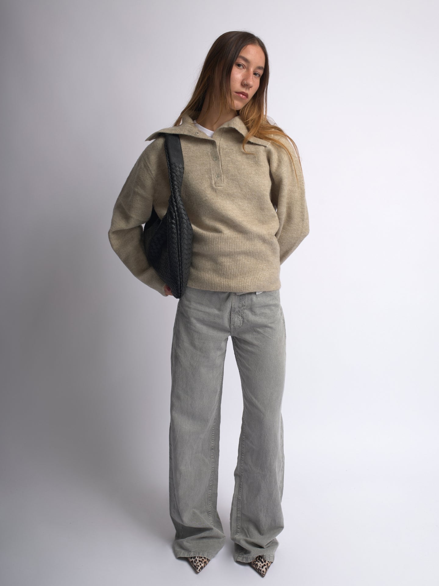 HANDBAG | WOVEN LEATHER HOBO BAG WITH SOFT STRUCTURE