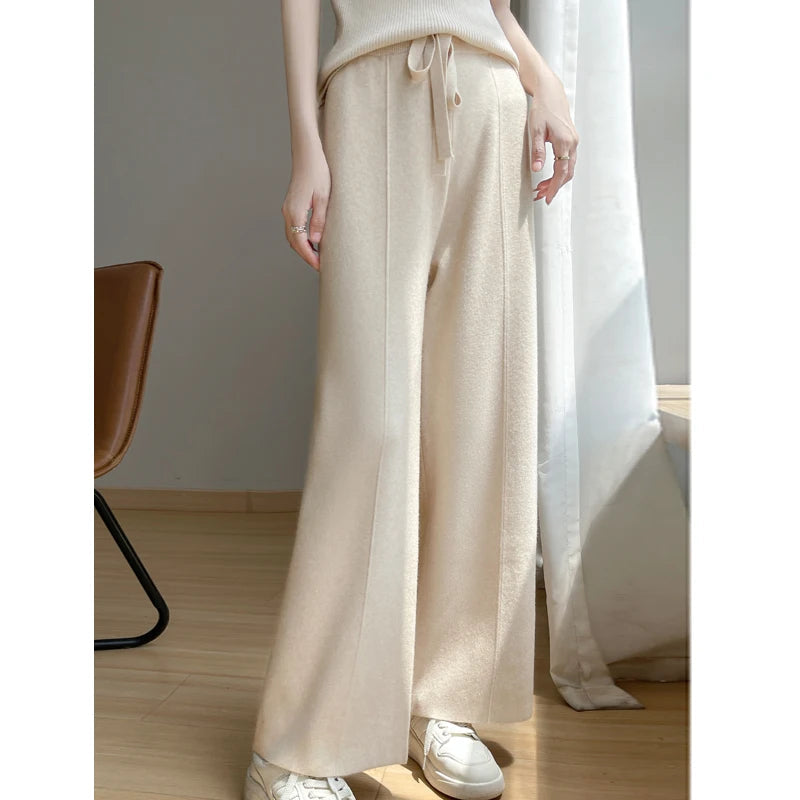 EFFORTLESS COMFORT | DRAWSTRING RELAXED FIT KNIT TROUSERS