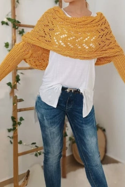 WOMEN’S KNIT SHRUG | OFF-SHOULDER PULLOVER