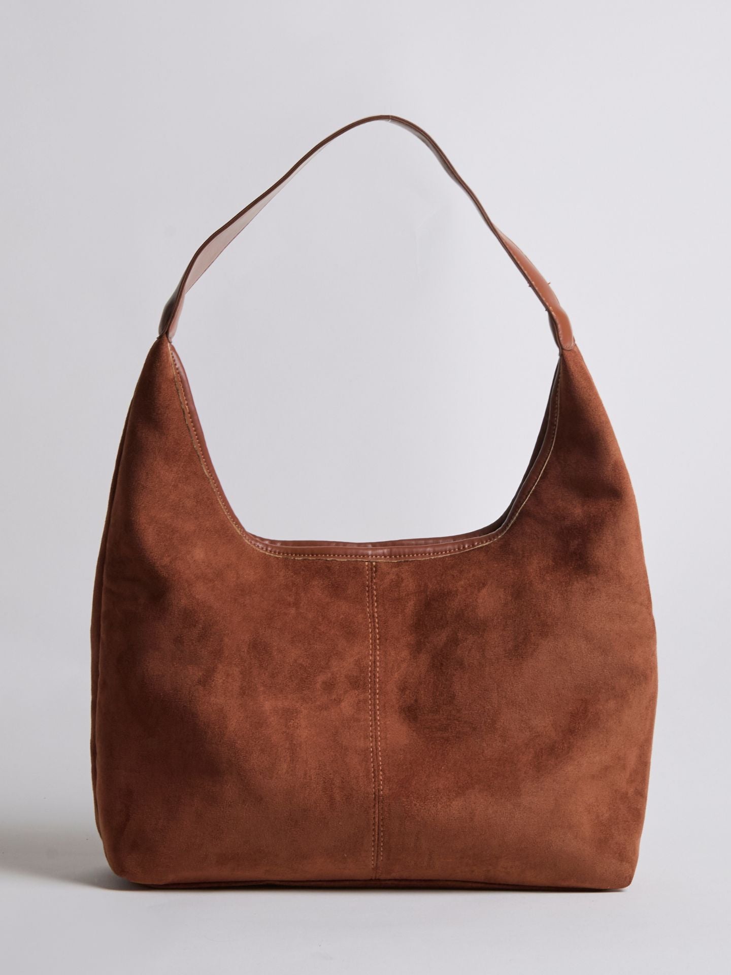 HANDBAG | SUEDE HOBO BAG WITH MINIMALIST DESIGN AND SINGLE STRAP