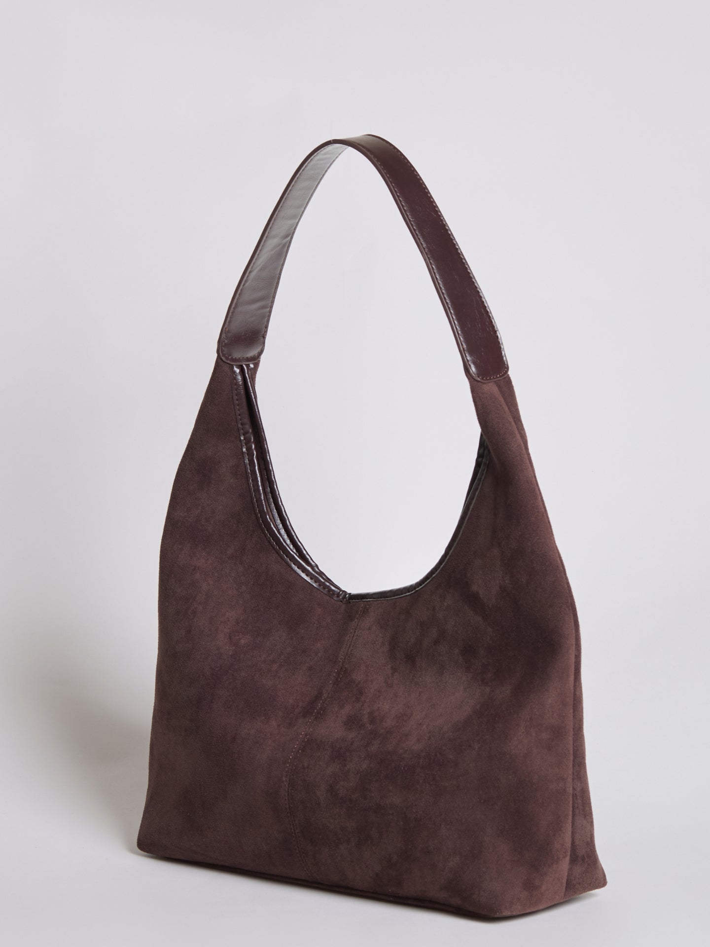 HANDBAG | SUEDE HOBO BAG WITH MINIMALIST DESIGN AND SINGLE STRAP