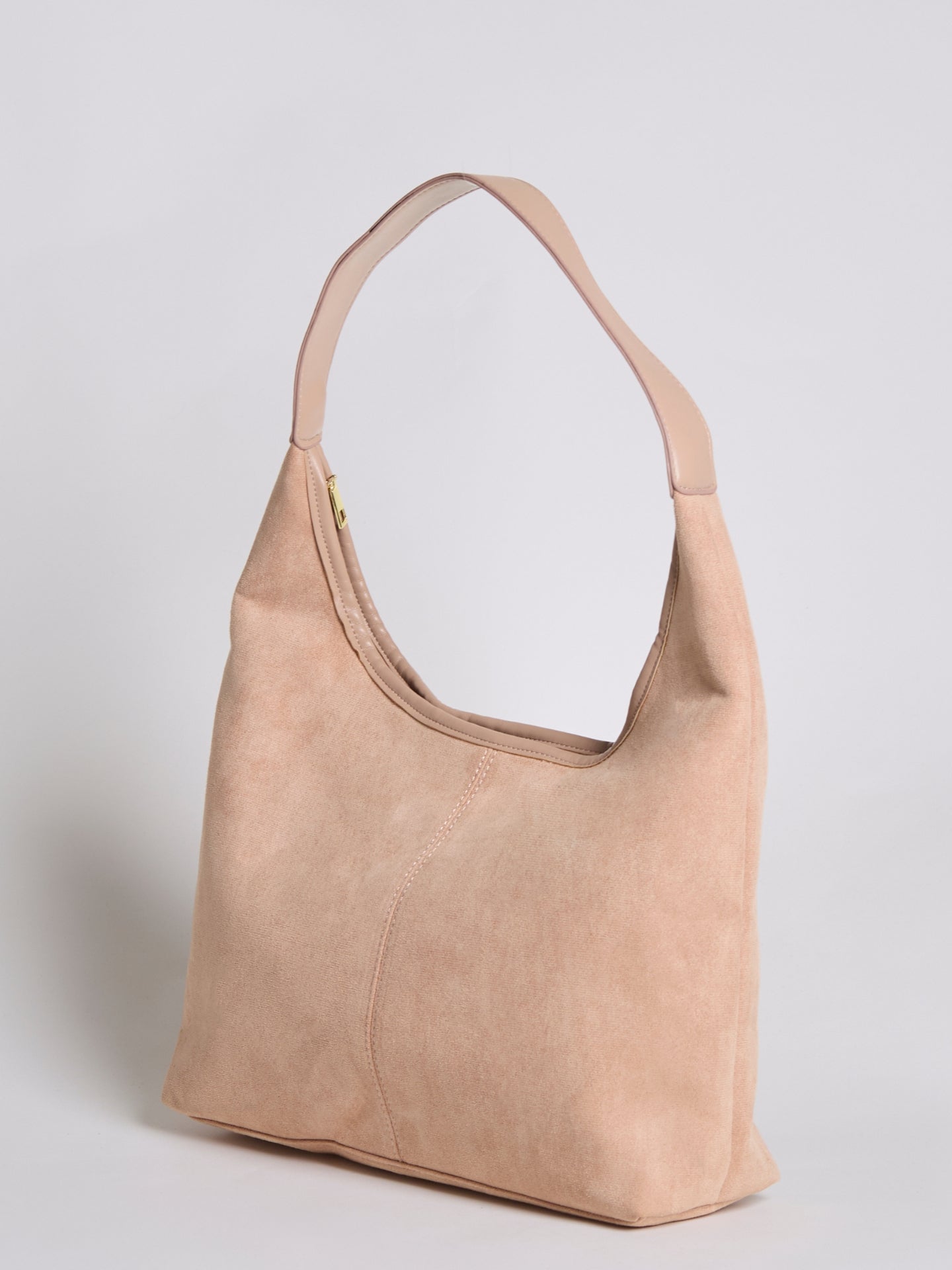 HANDBAG | SUEDE HOBO BAG WITH MINIMALIST DESIGN AND SINGLE STRAP