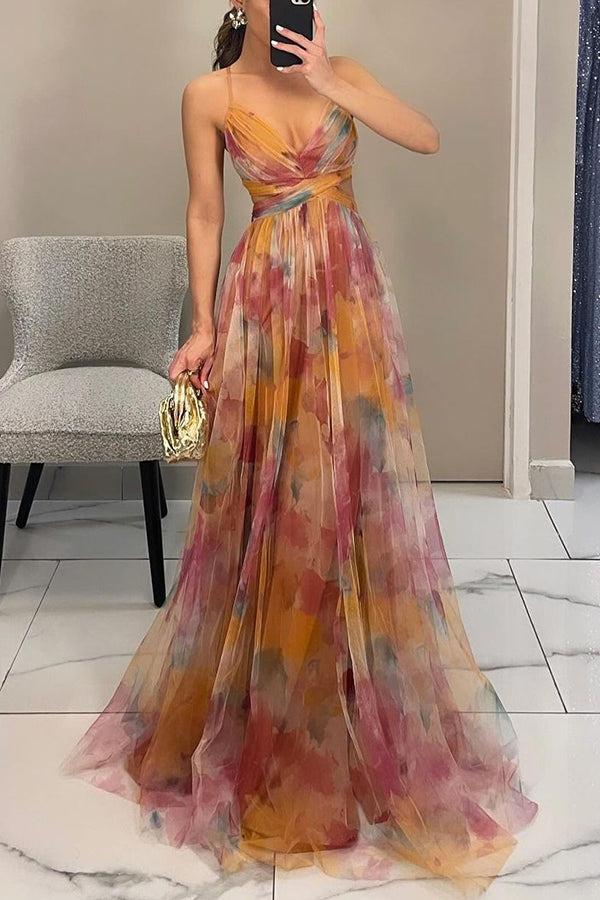 WEDDING GUEST DRESS | FLORAL MAXI WITH PLEATED SKIRT