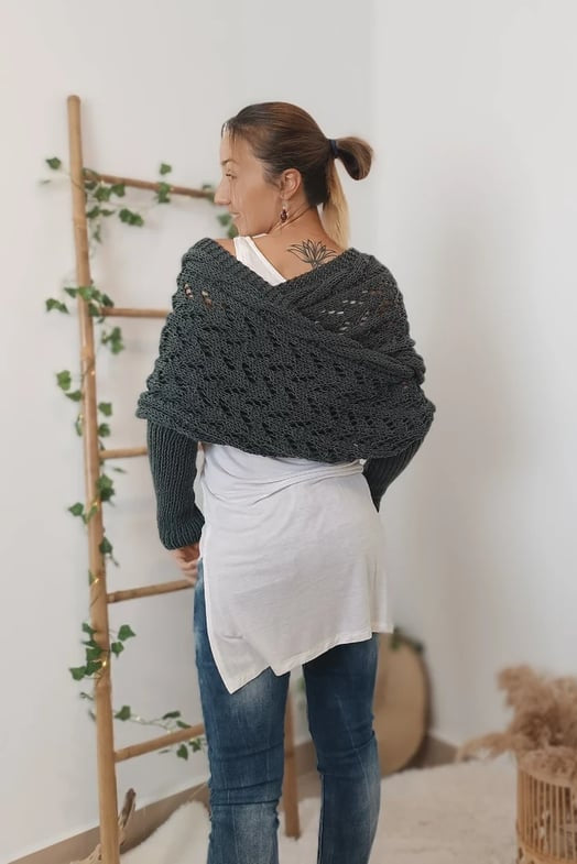 WOMEN’S KNIT SHRUG | OFF-SHOULDER PULLOVER