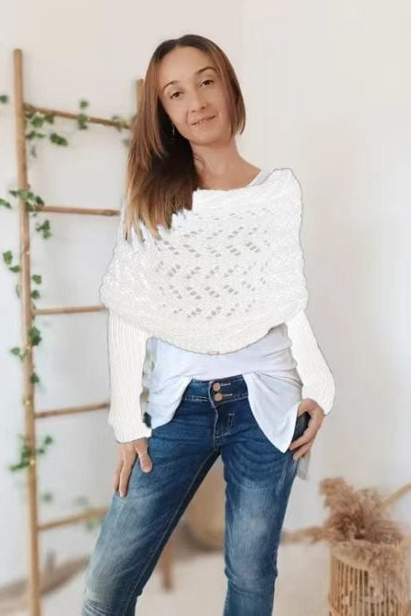 WOMEN’S KNIT SHRUG | OFF-SHOULDER PULLOVER