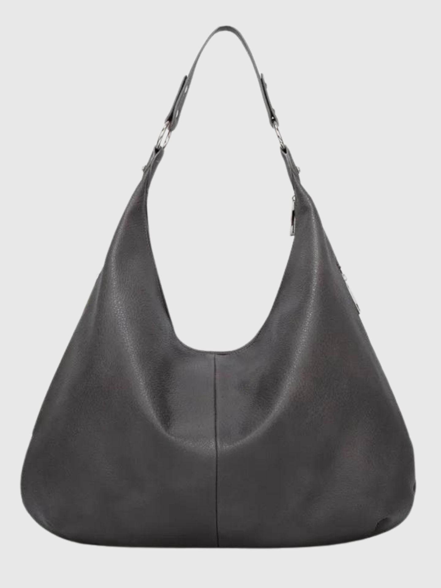 HANDBAG | SOFT LEATHER HOBO BAG WITH METAL RING DETAILS
