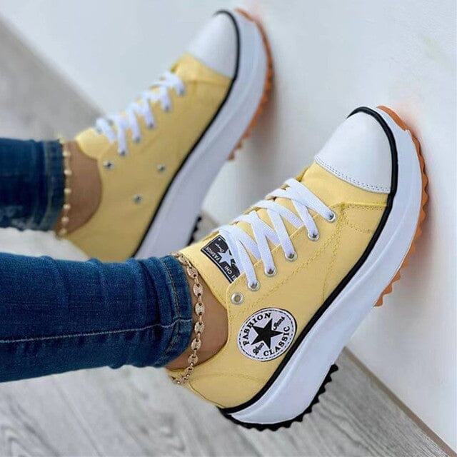 PLATFORM SNEAKERS | CASUAL LACE UP CANVAS SHOES