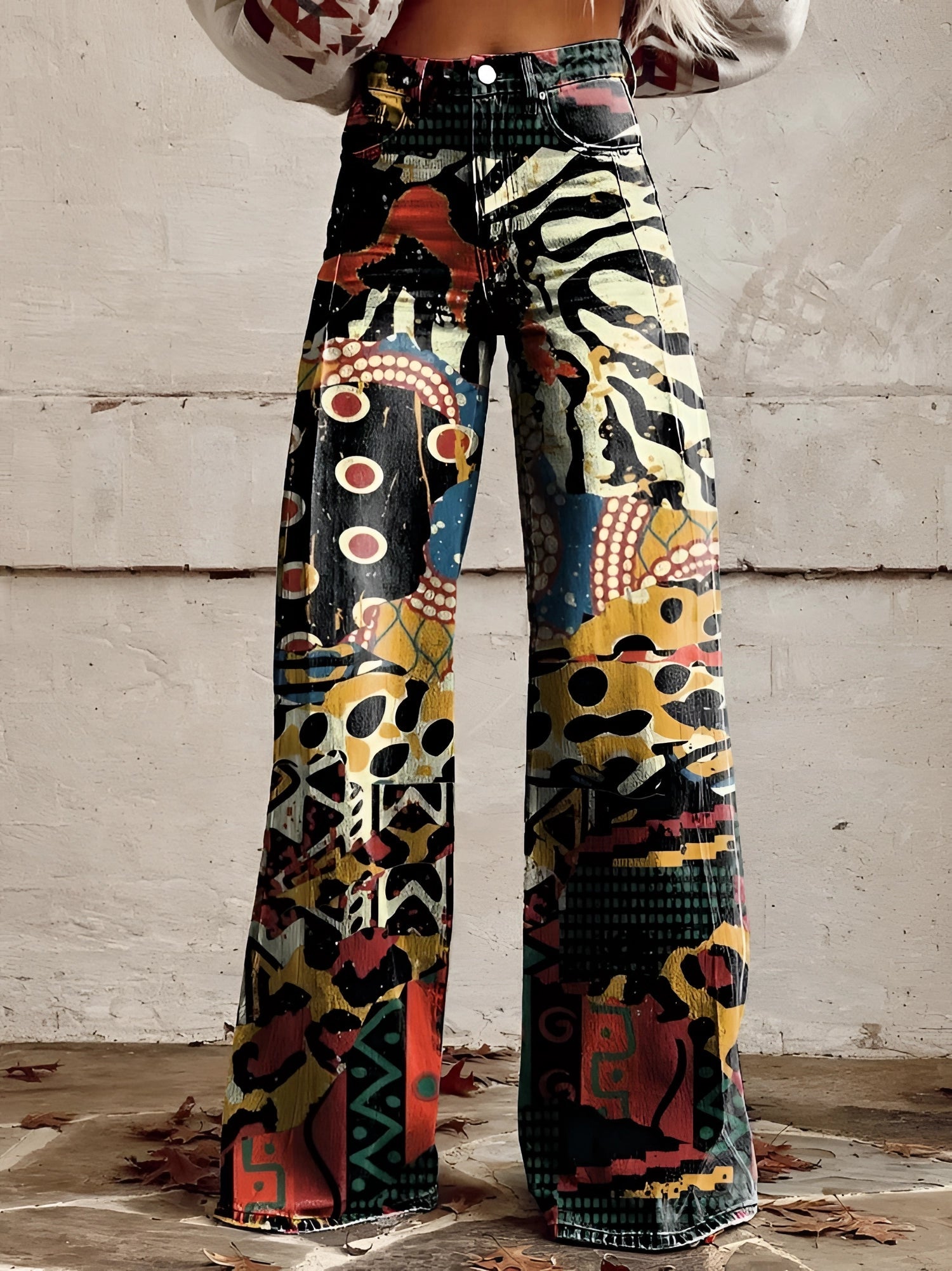 BOLD BLOOM | HIGH WAIST WIDE LEG FLORAL JEANS
