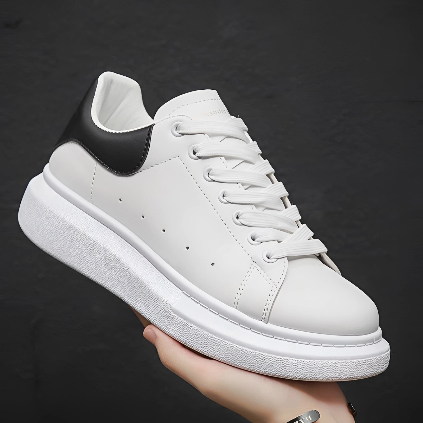 SNEAKERS | CLASSIC CHUNKY SOLE LEATHER LOOK TRAINERS
