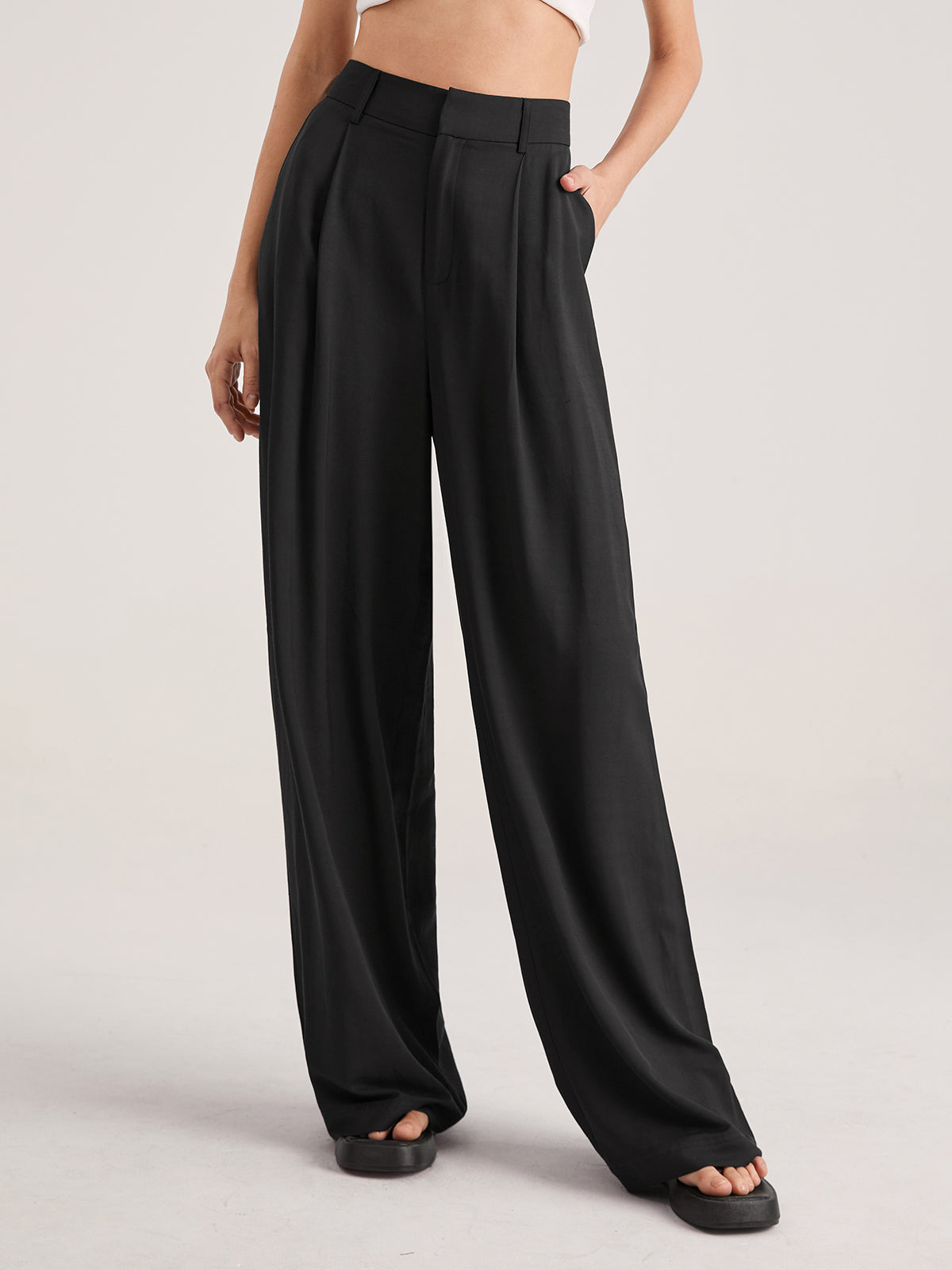 EFFORTLESS CHIC | HIGH WAIST WIDE LEG TROUSERS