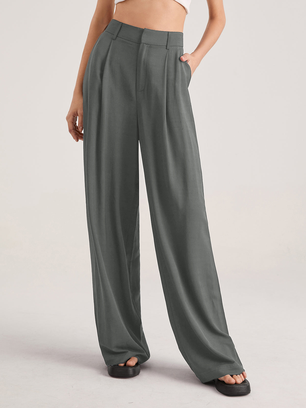 EFFORTLESS CHIC | HIGH WAIST WIDE LEG TROUSERS