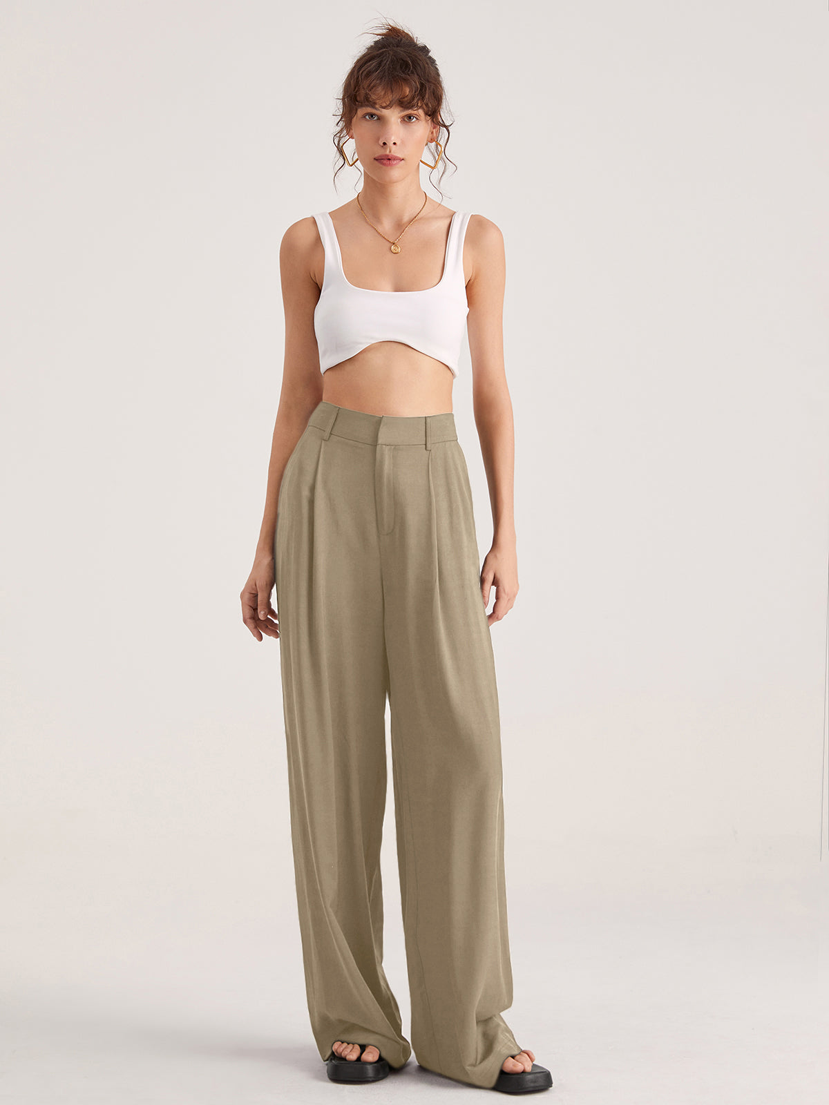 EFFORTLESS CHIC | HIGH WAIST WIDE LEG TROUSERS