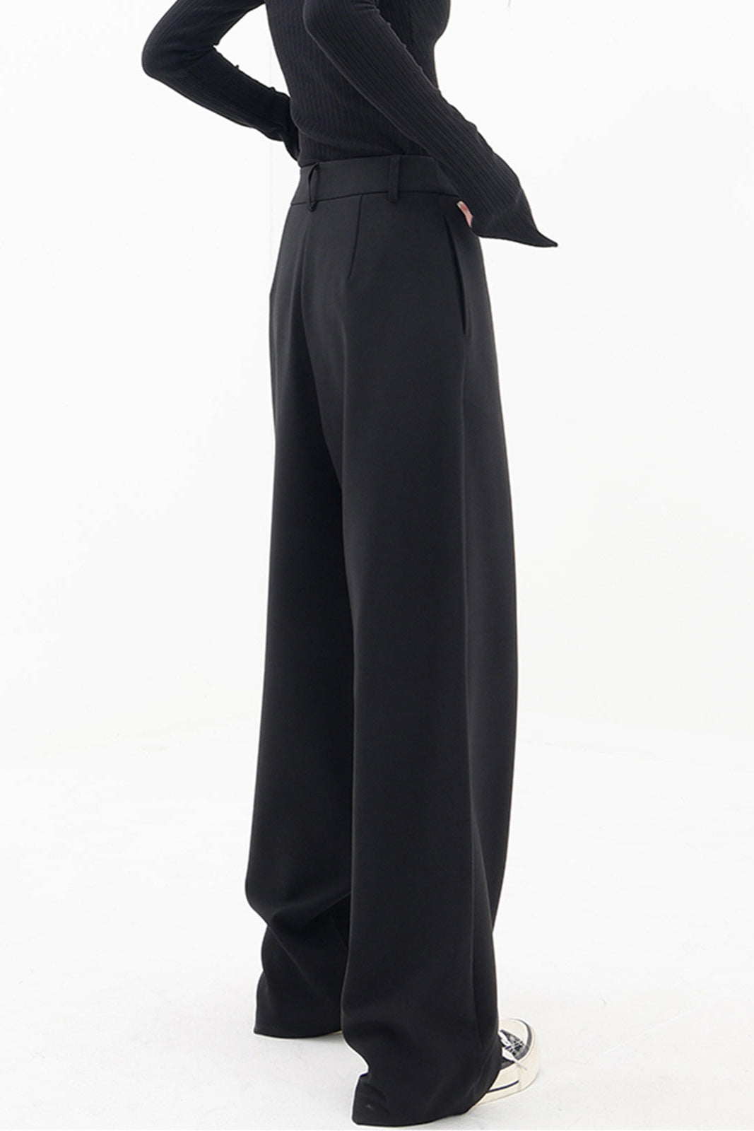 MODERN ELEGANCE | ASYMMETRIC HIGH WAIST WIDE LEG TROUSERS