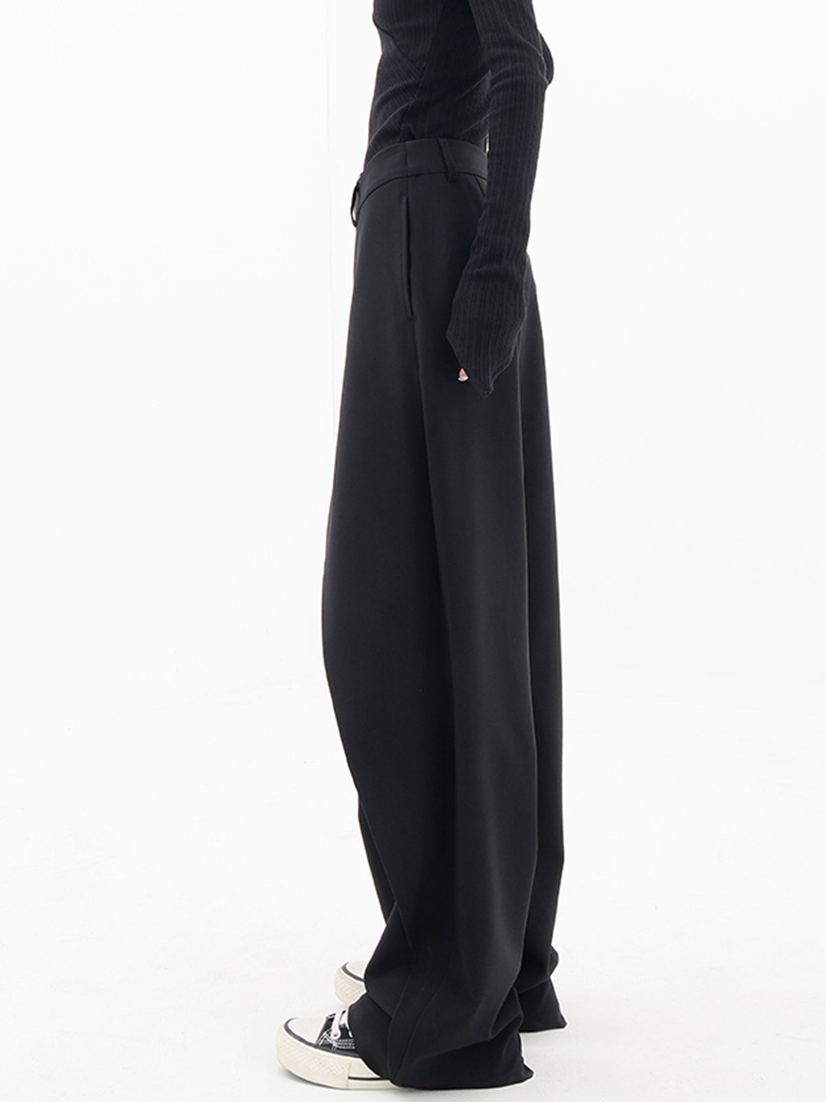 MODERN ELEGANCE | ASYMMETRIC HIGH WAIST WIDE LEG TROUSERS