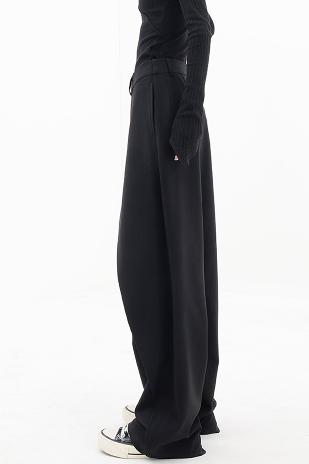 MODERN ELEGANCE | ASYMMETRIC HIGH WAIST WIDE LEG TROUSERS