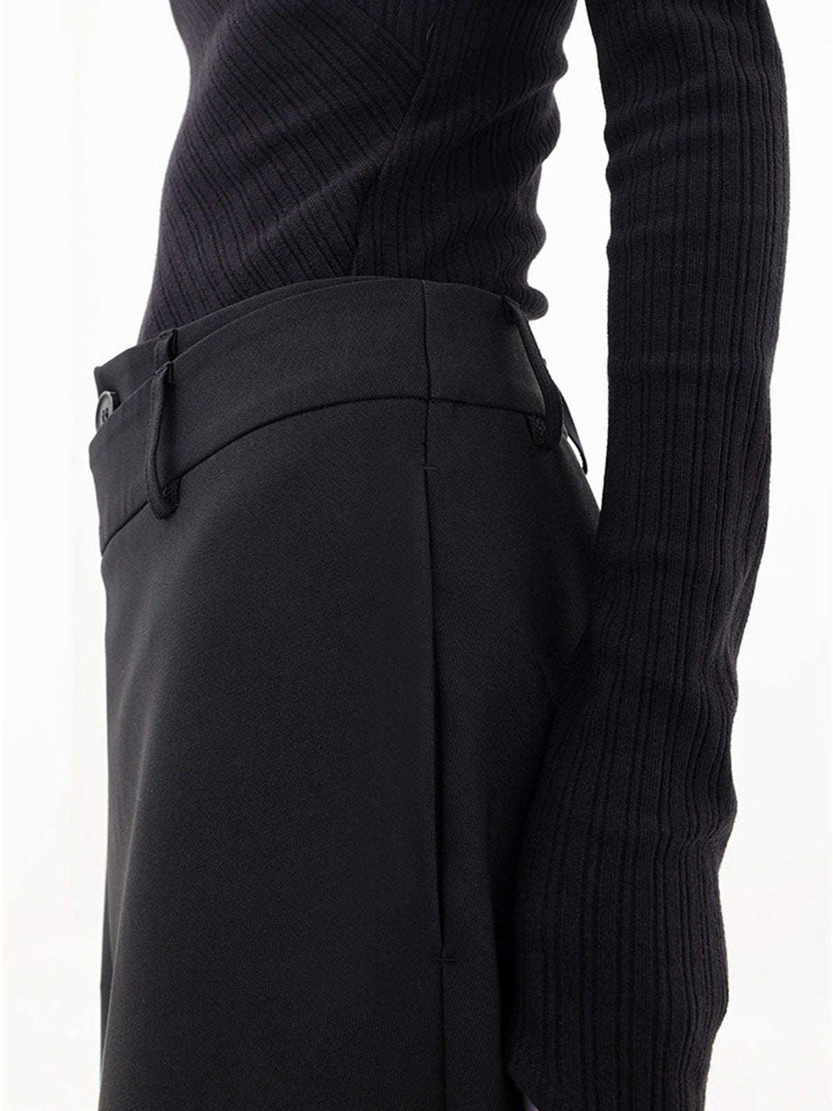 MODERN ELEGANCE | ASYMMETRIC HIGH WAIST WIDE LEG TROUSERS