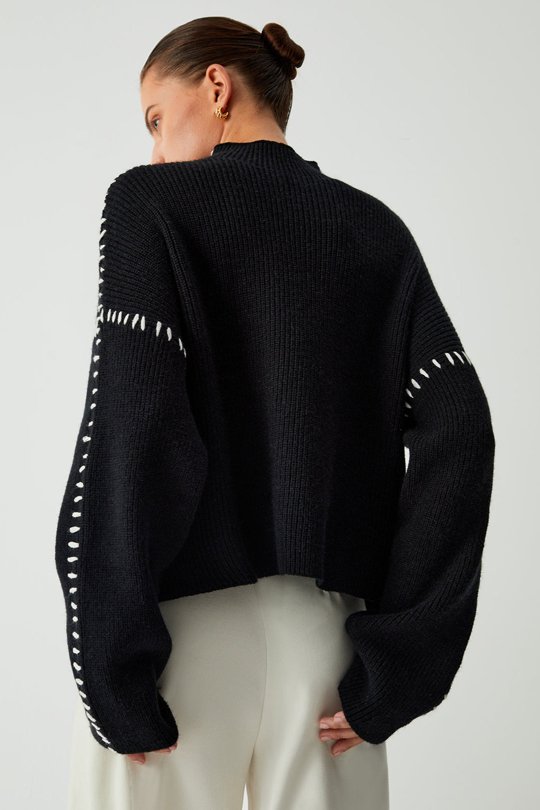 OVERSIZED KNITTED MOCK NECK JUMPER