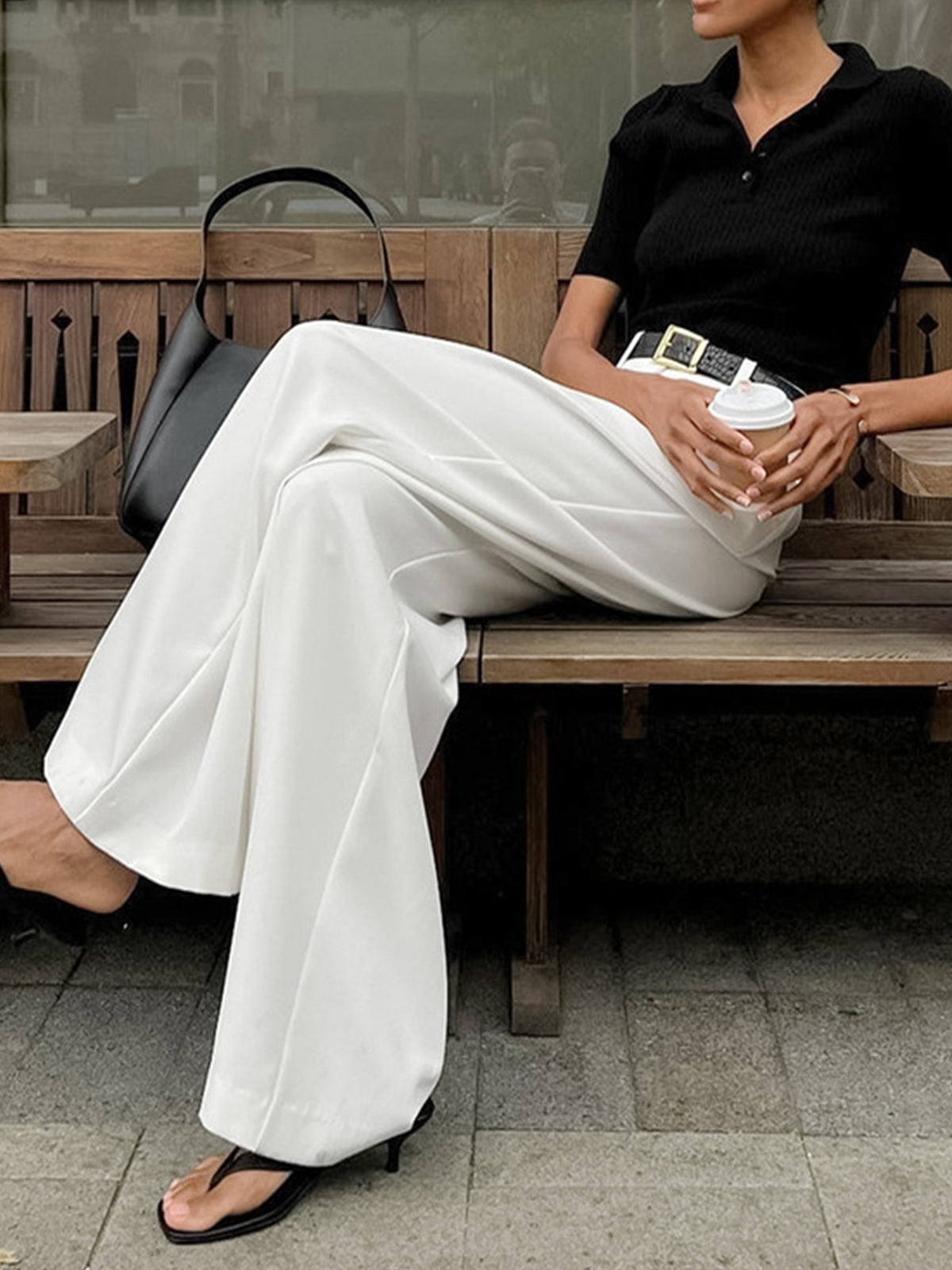 TIMELESS CHIC | HIGH WAIST WIDE LEG TROUSERS IN WHITE