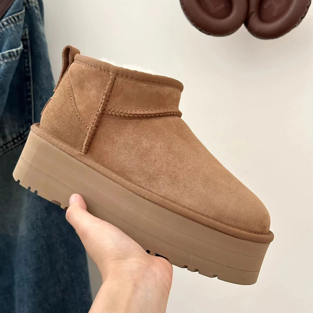 BROWN WOMEN’S WALKING BOOTS | PLATFORM ANKLE FOOTWEAR