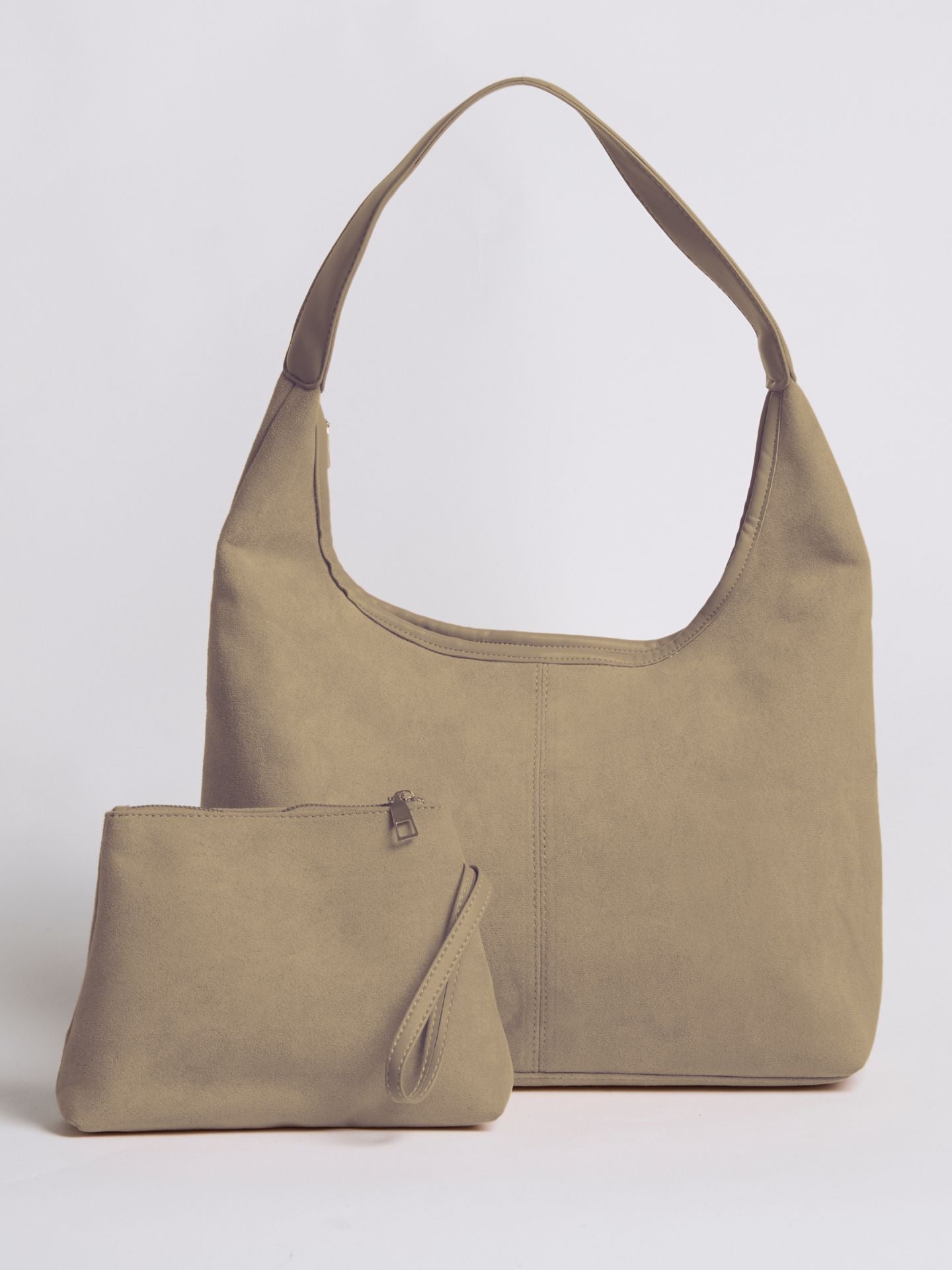 HANDBAG | SUEDE HOBO BAG WITH MINIMALIST DESIGN AND SINGLE STRAP