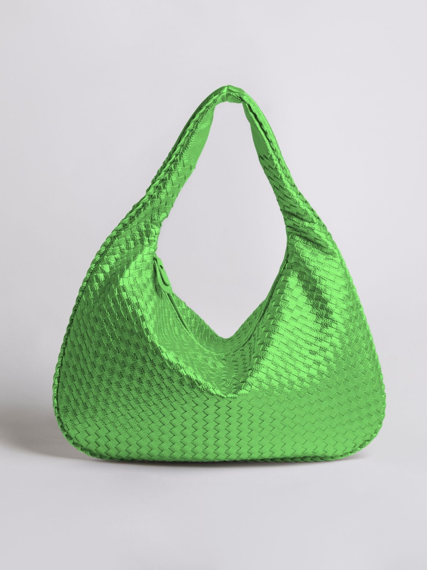 HANDBAG | WOVEN LEATHER HOBO BAG WITH SOFT STRUCTURE
