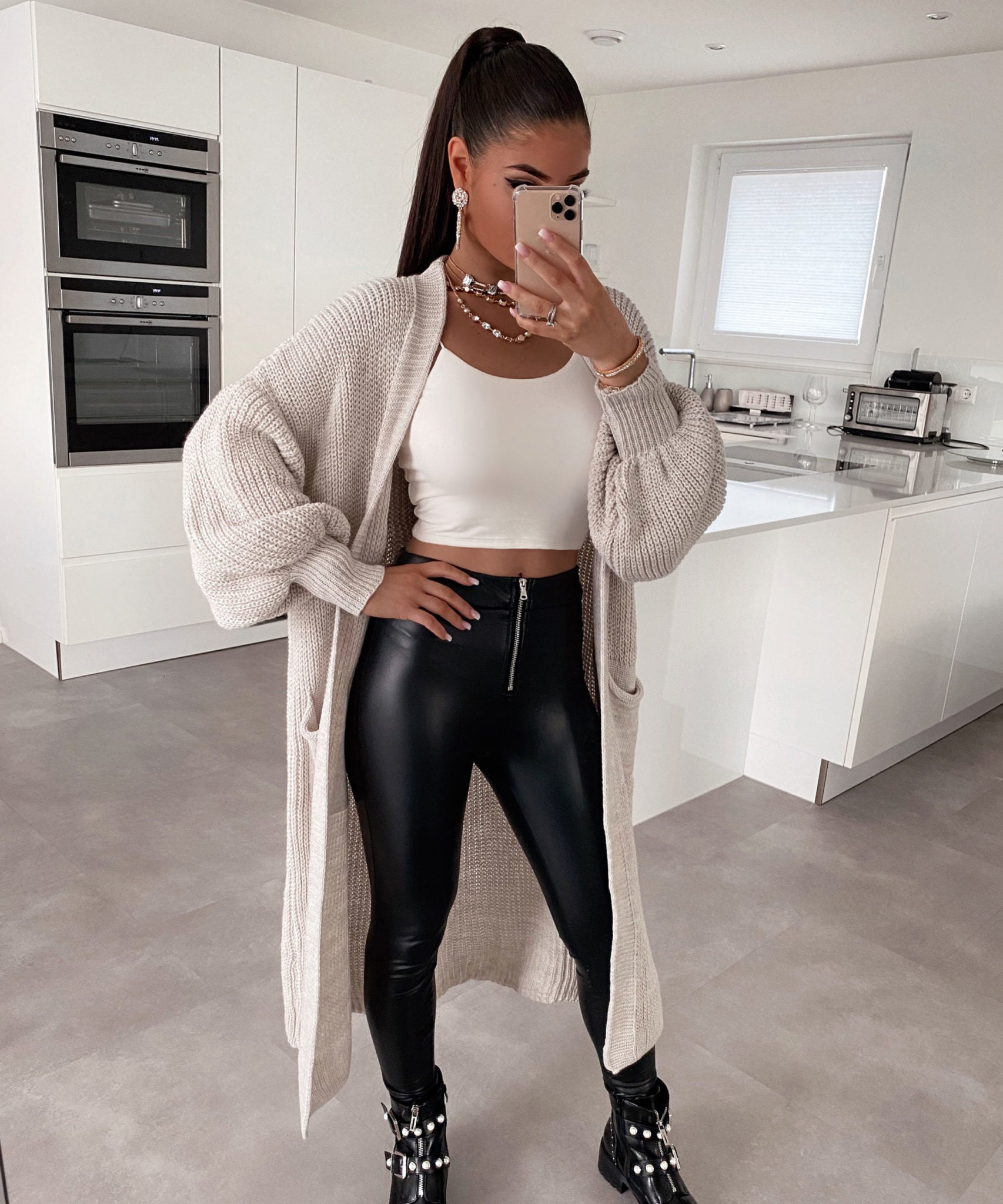 LONG KNITTED CARDIGAN – OPEN FRONT