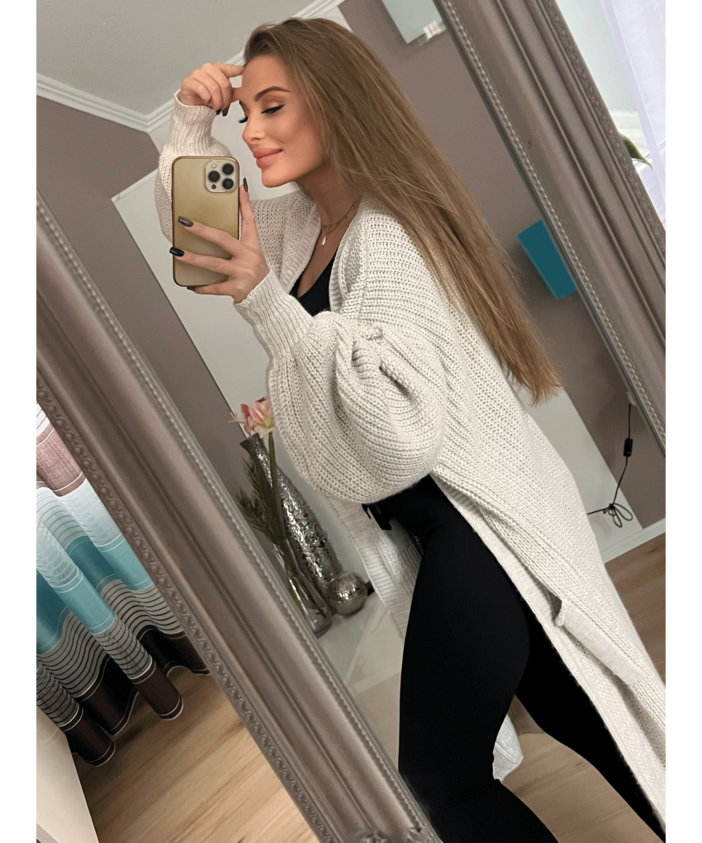 LONG KNITTED CARDIGAN – OPEN FRONT