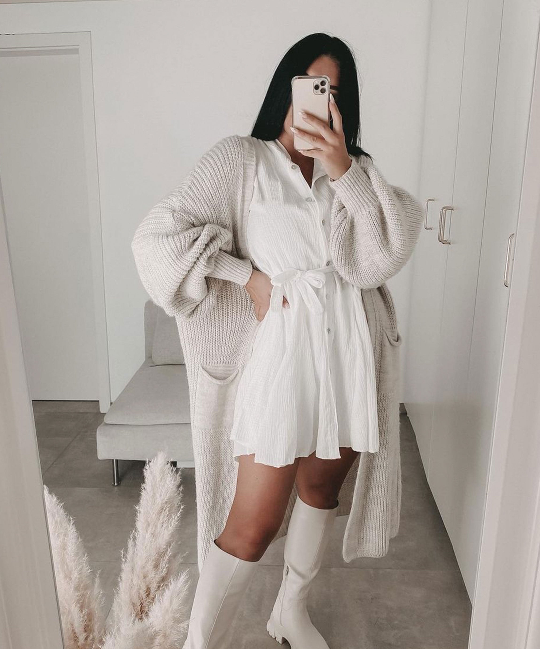 LONG KNITTED CARDIGAN – OPEN FRONT