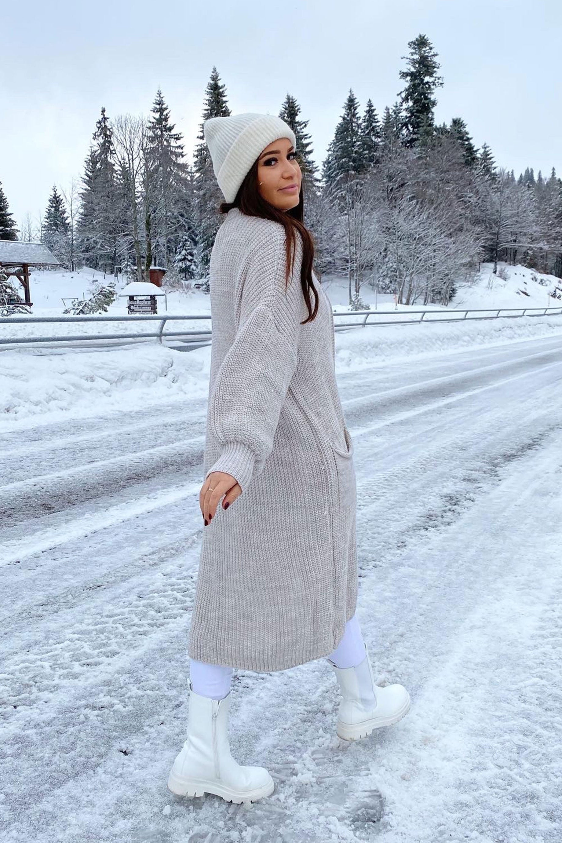 LONG KNITTED CARDIGAN | OPEN FRONT