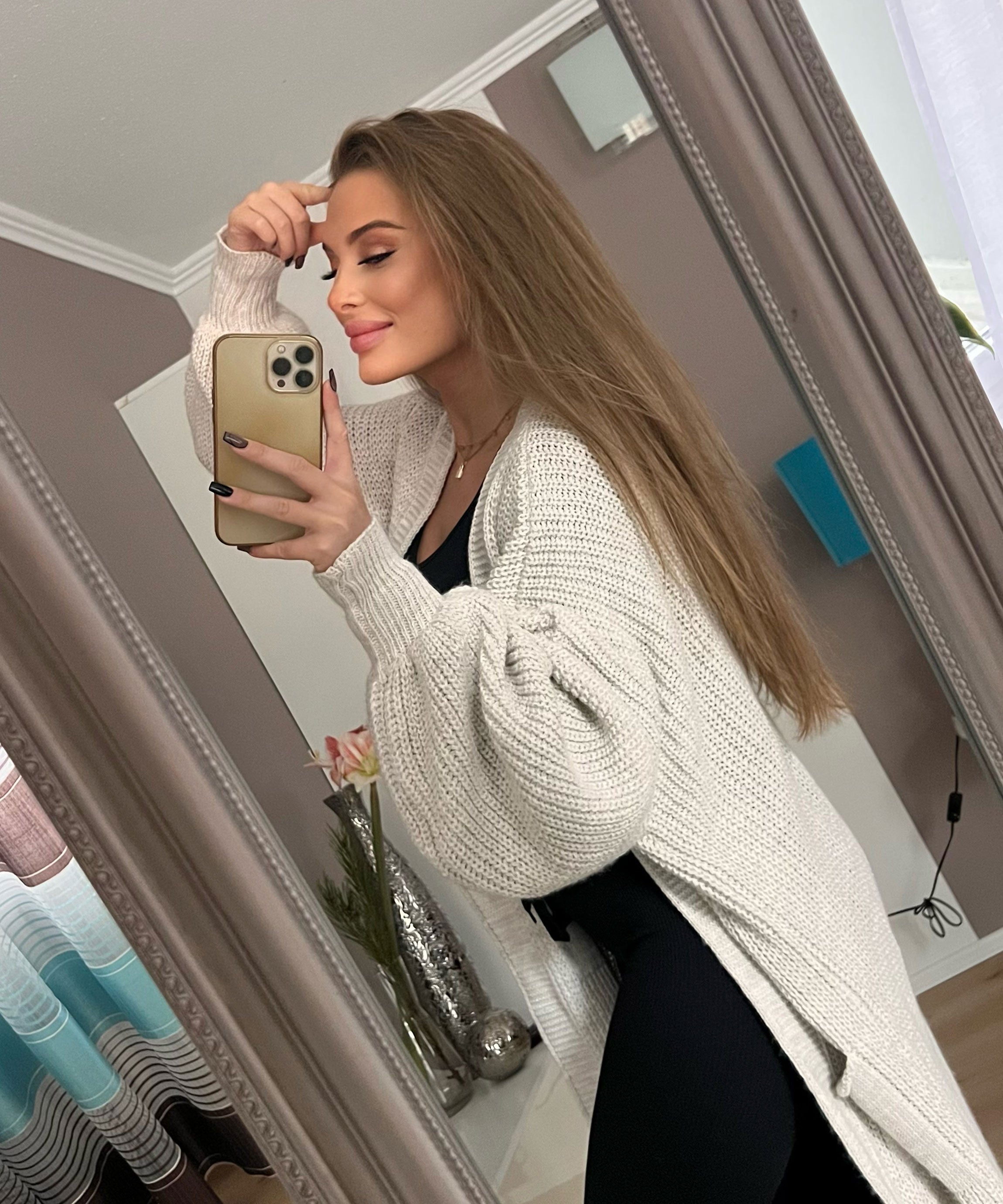 LONG KNITTED CARDIGAN – OPEN FRONT