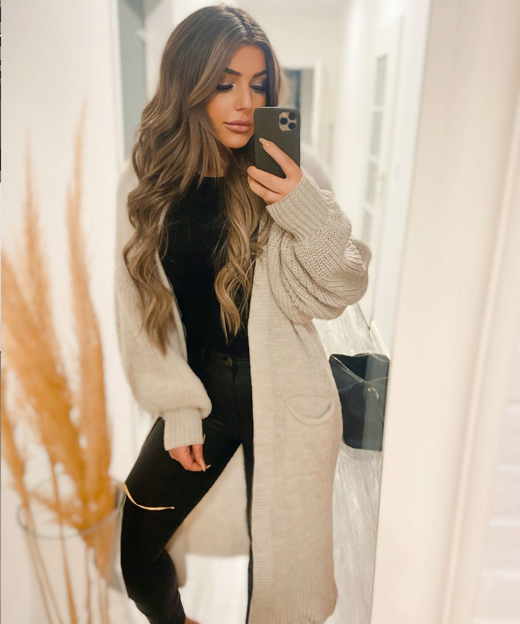 LONG KNITTED CARDIGAN – OPEN FRONT