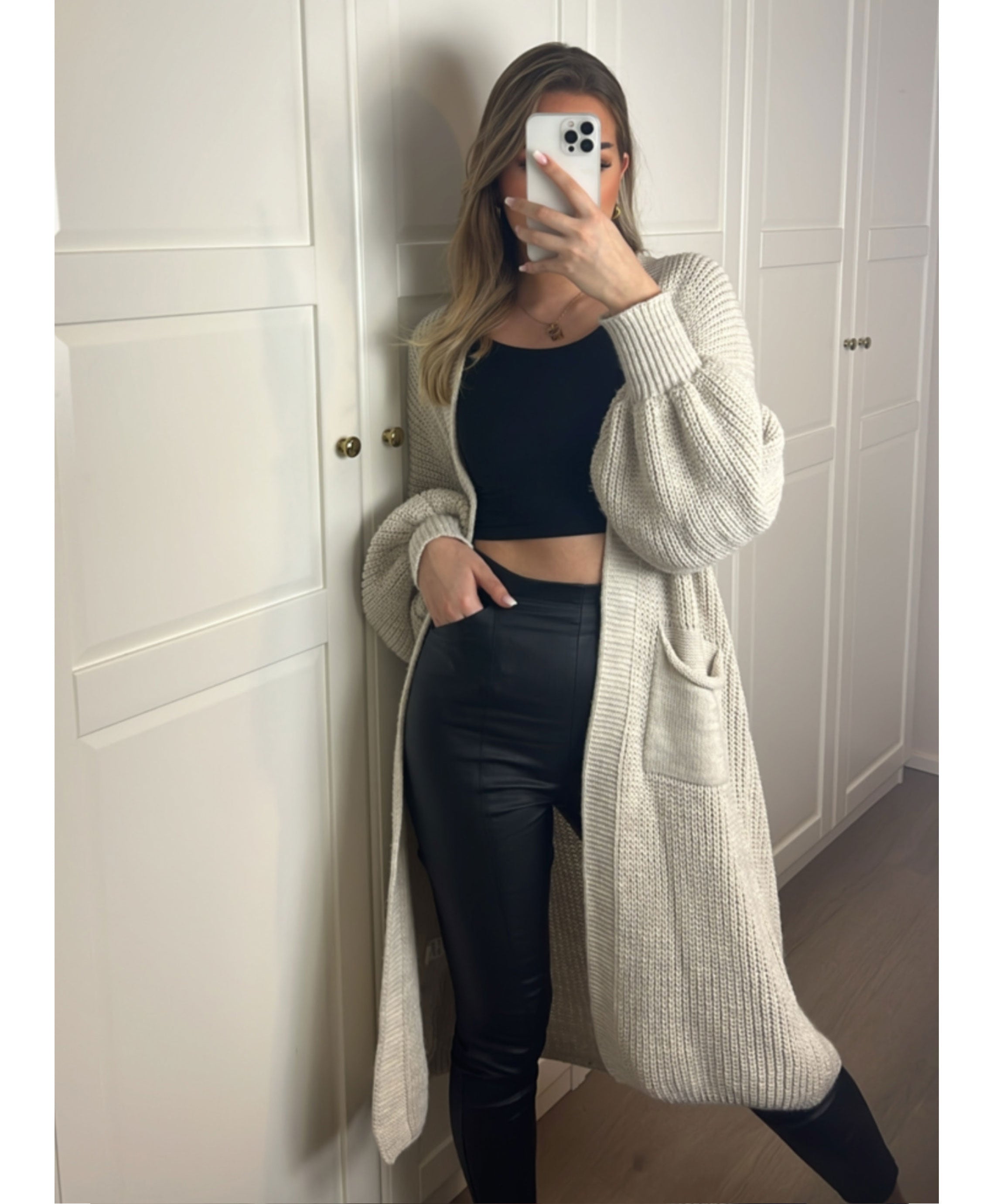 LONG KNITTED CARDIGAN – OPEN FRONT