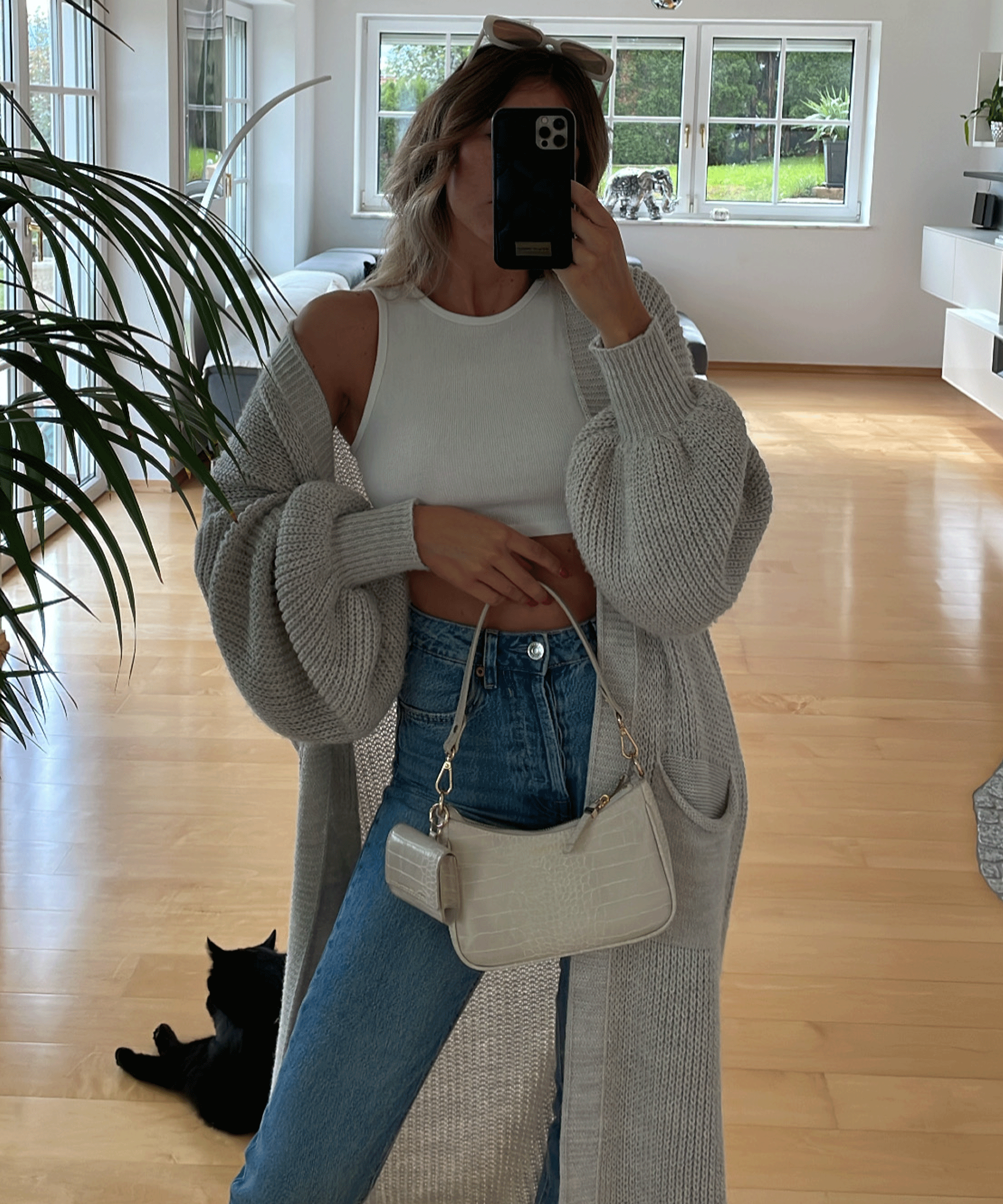 LONG KNITTED CARDIGAN – OPEN FRONT