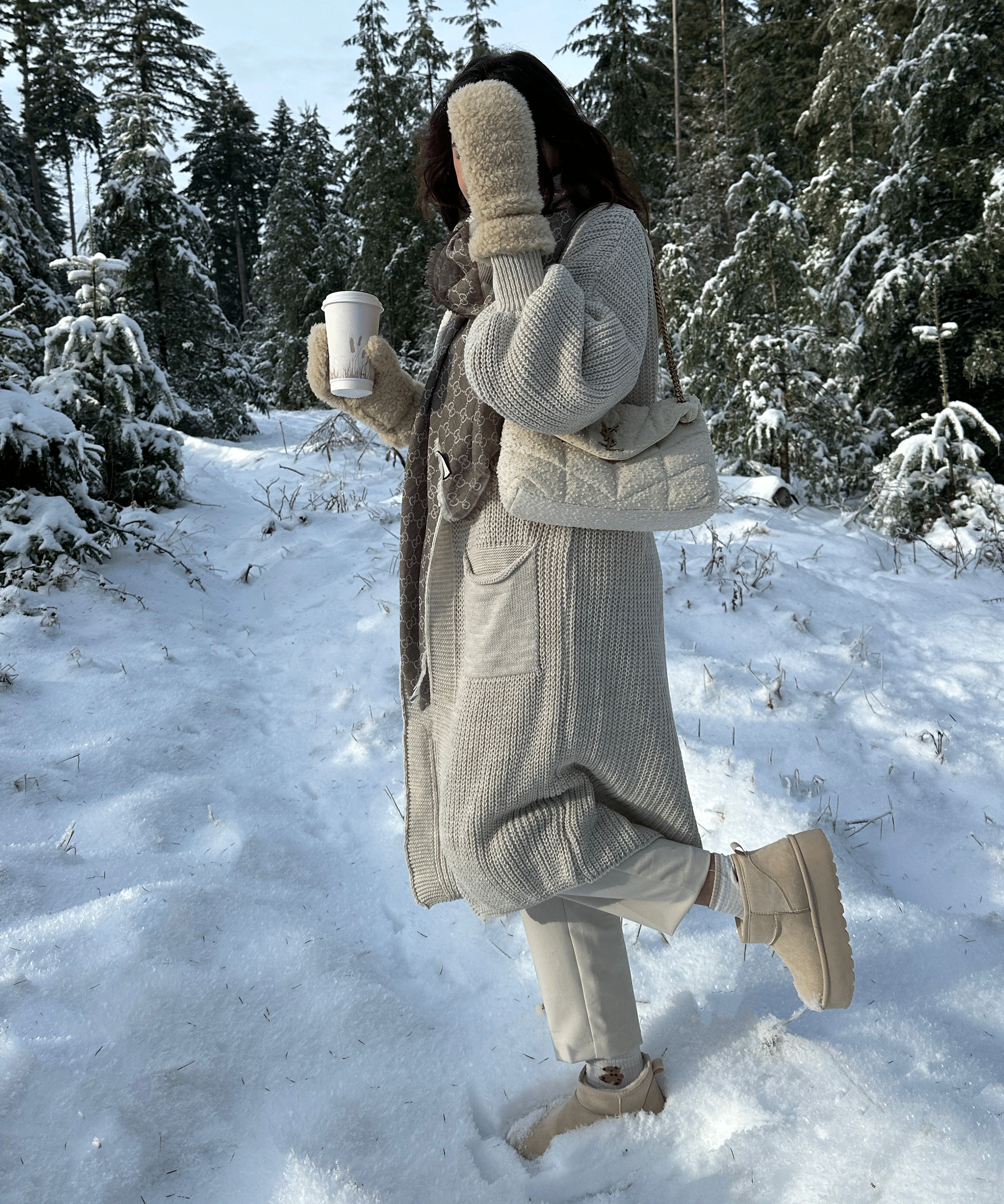 LONG KNITTED CARDIGAN – OPEN FRONT