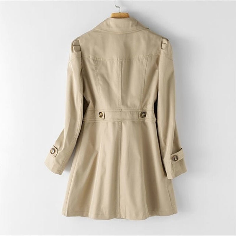 TRENCH COAT | LONG DOUBLE BREASTED COAT WITH BELT