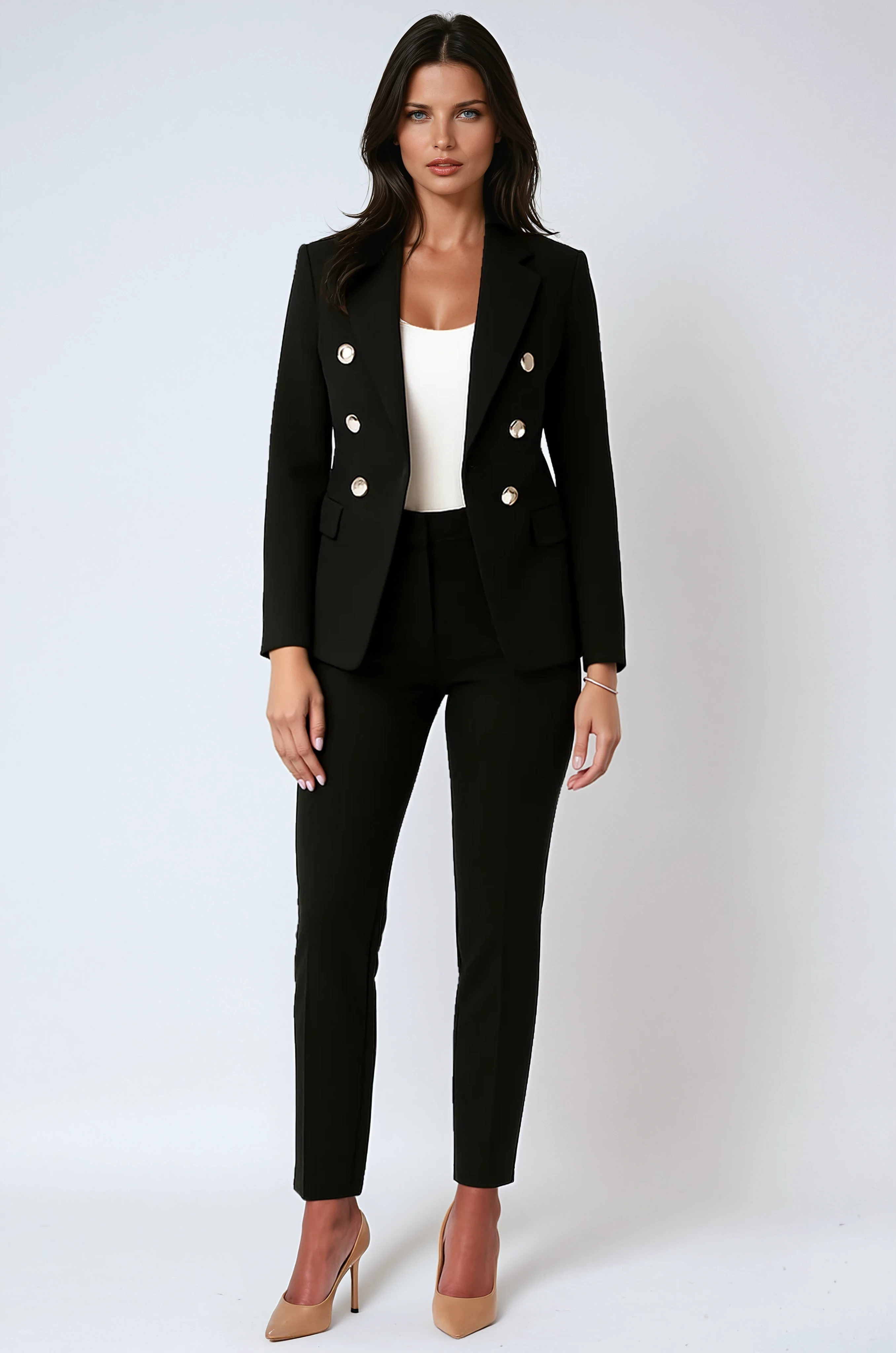 DOUBLE-BREASTED BLAZER SUIT SET