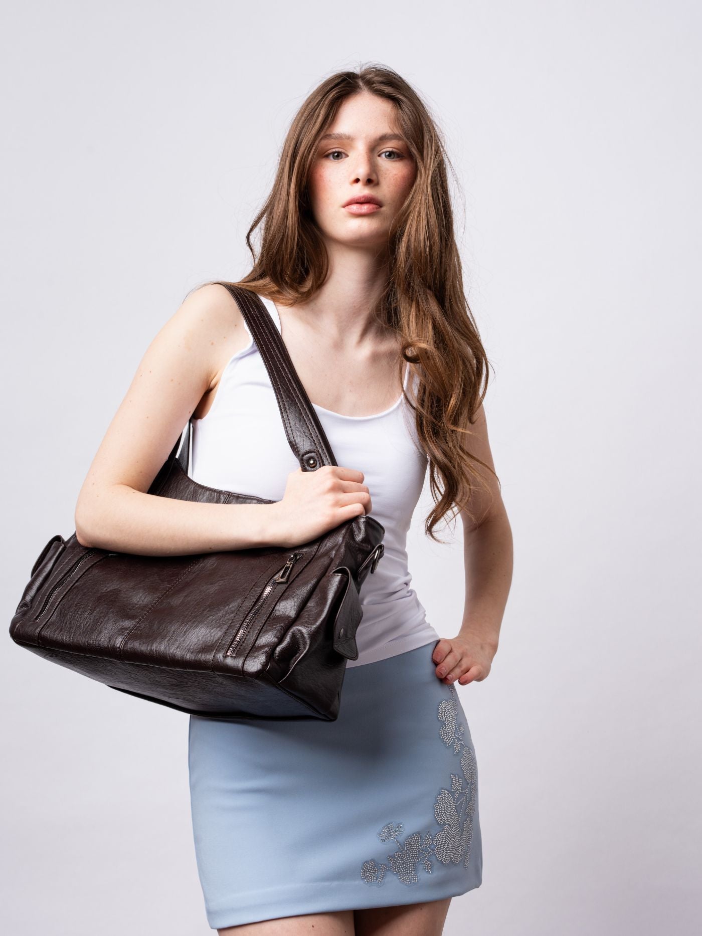 EVERYDAY ELEGANCE | BLACK LEATHER TOTE BAG