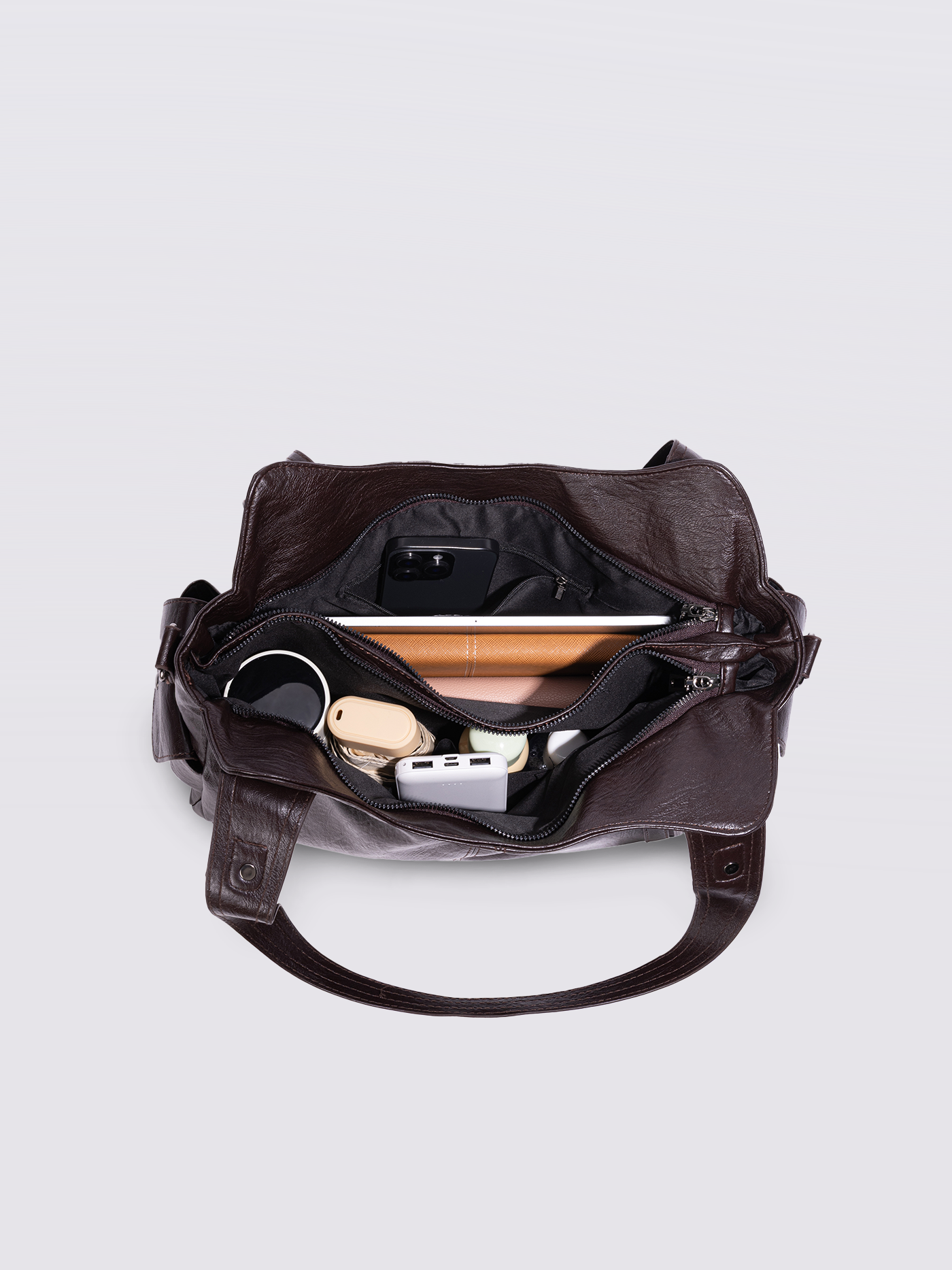 EVERYDAY ELEGANCE | BLACK LEATHER TOTE BAG