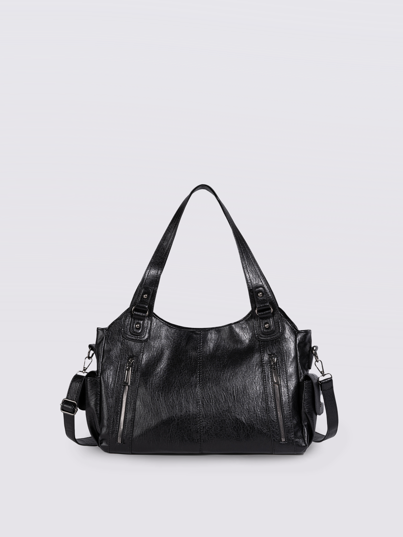 EVERYDAY ELEGANCE | BLACK LEATHER TOTE BAG