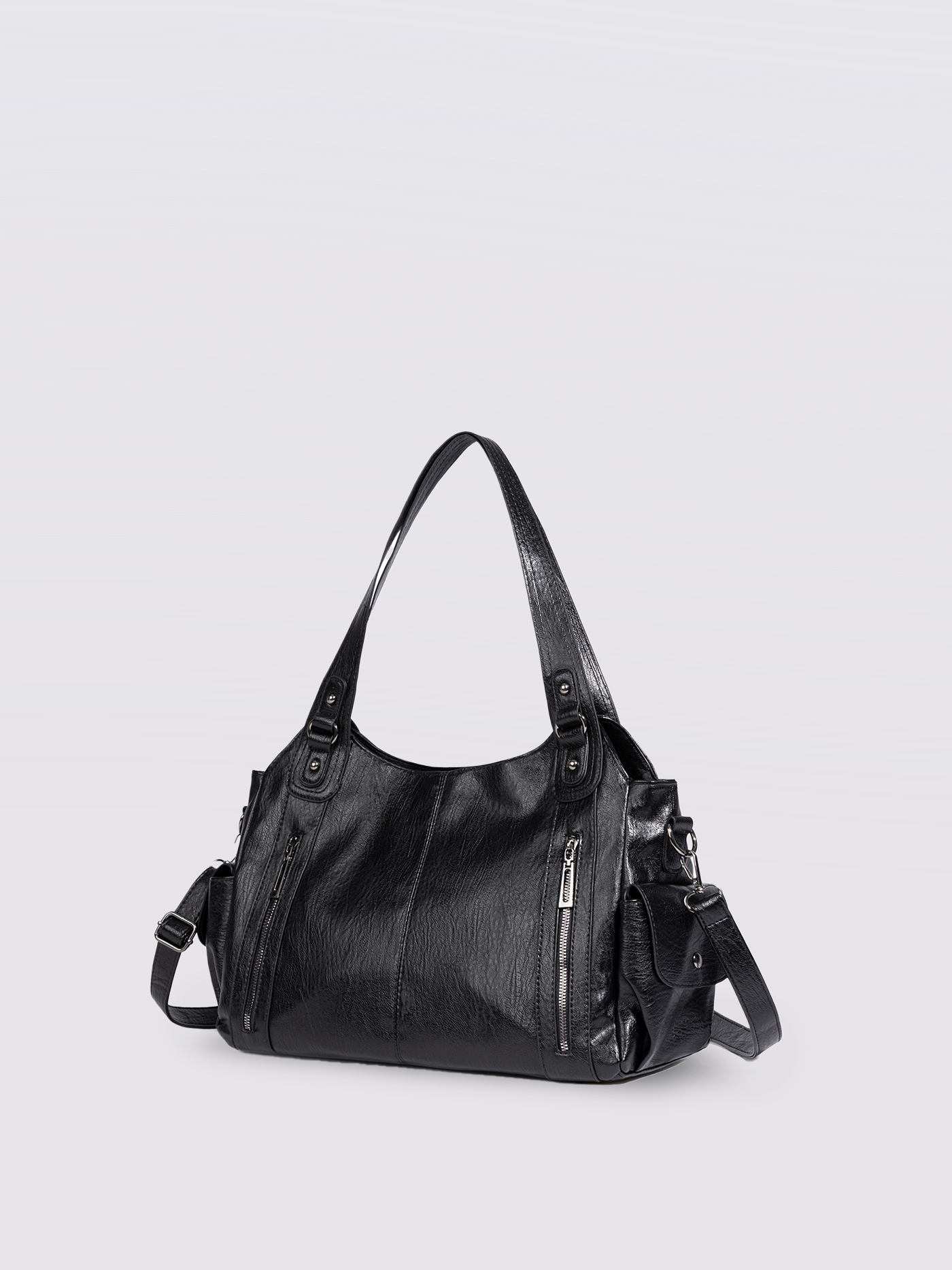 EVERYDAY ELEGANCE | BLACK LEATHER TOTE BAG