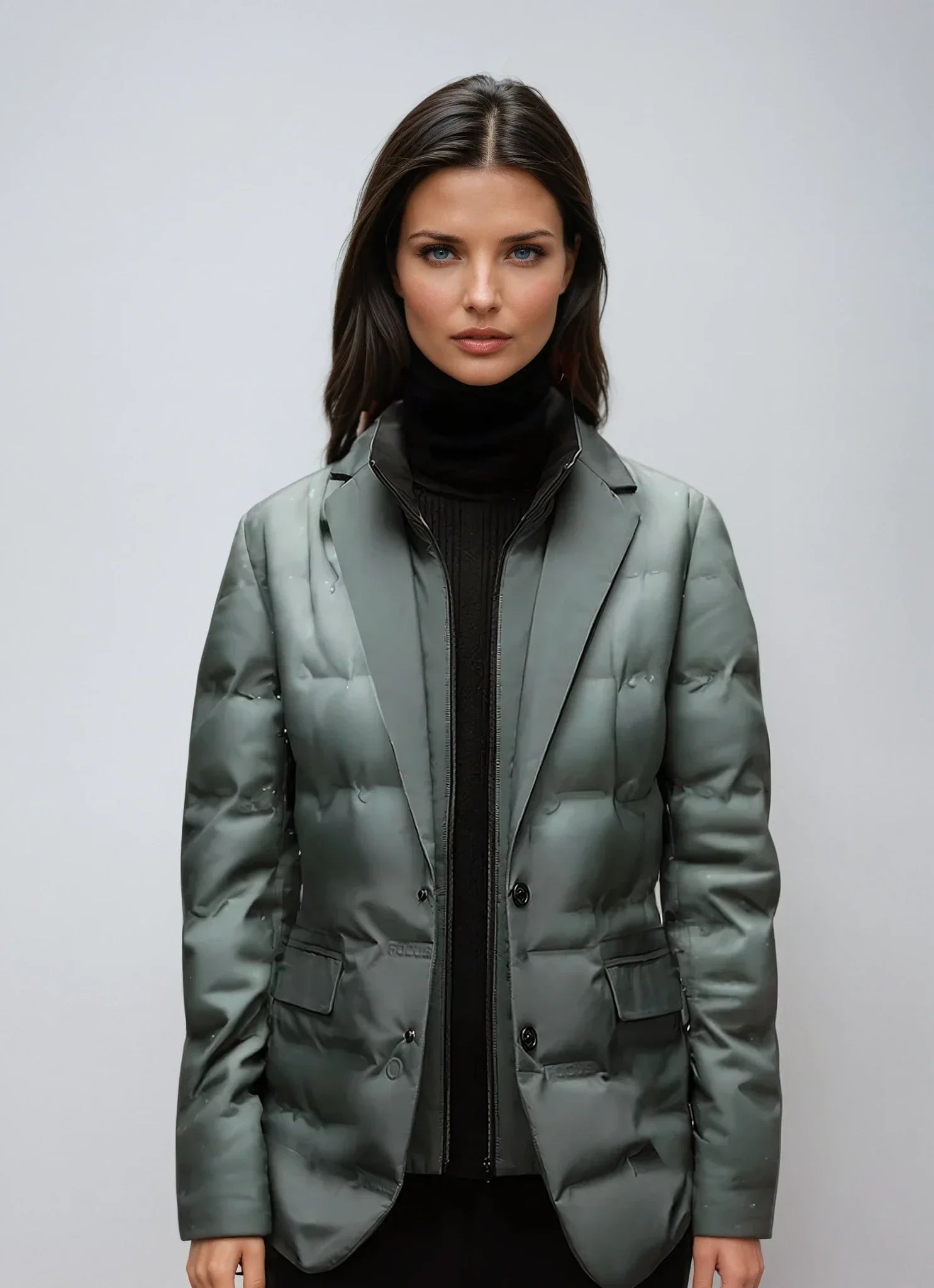 PUFFER BLAZER | BLACK TAILORED QUILTED JACKET