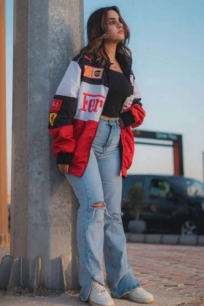 FERRARI RACING OVERSIZED BOMBER JACKET