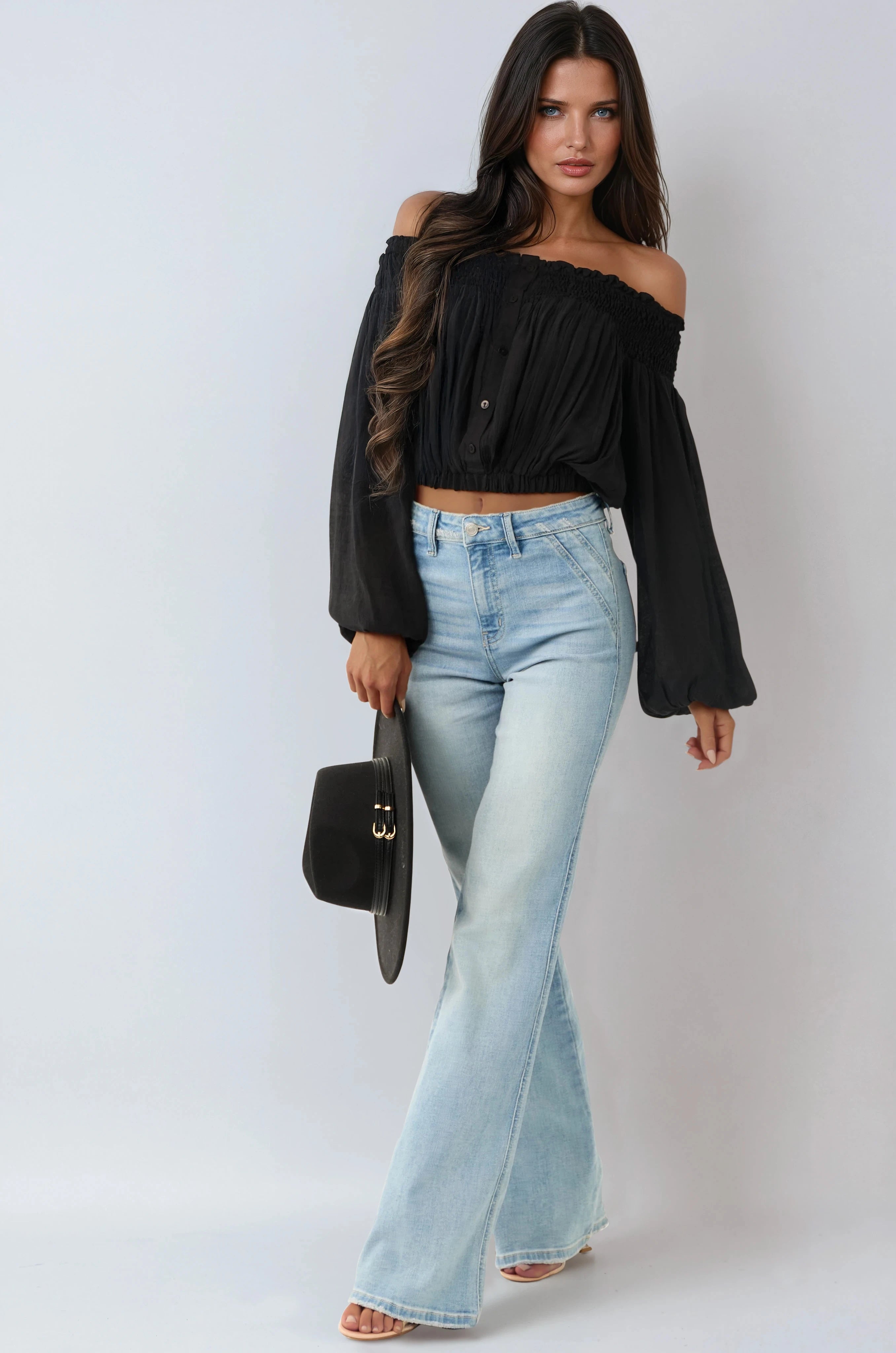 WOMEN’S WIDE LEG JEANS | HIGH WAIST LIGHT BLUE