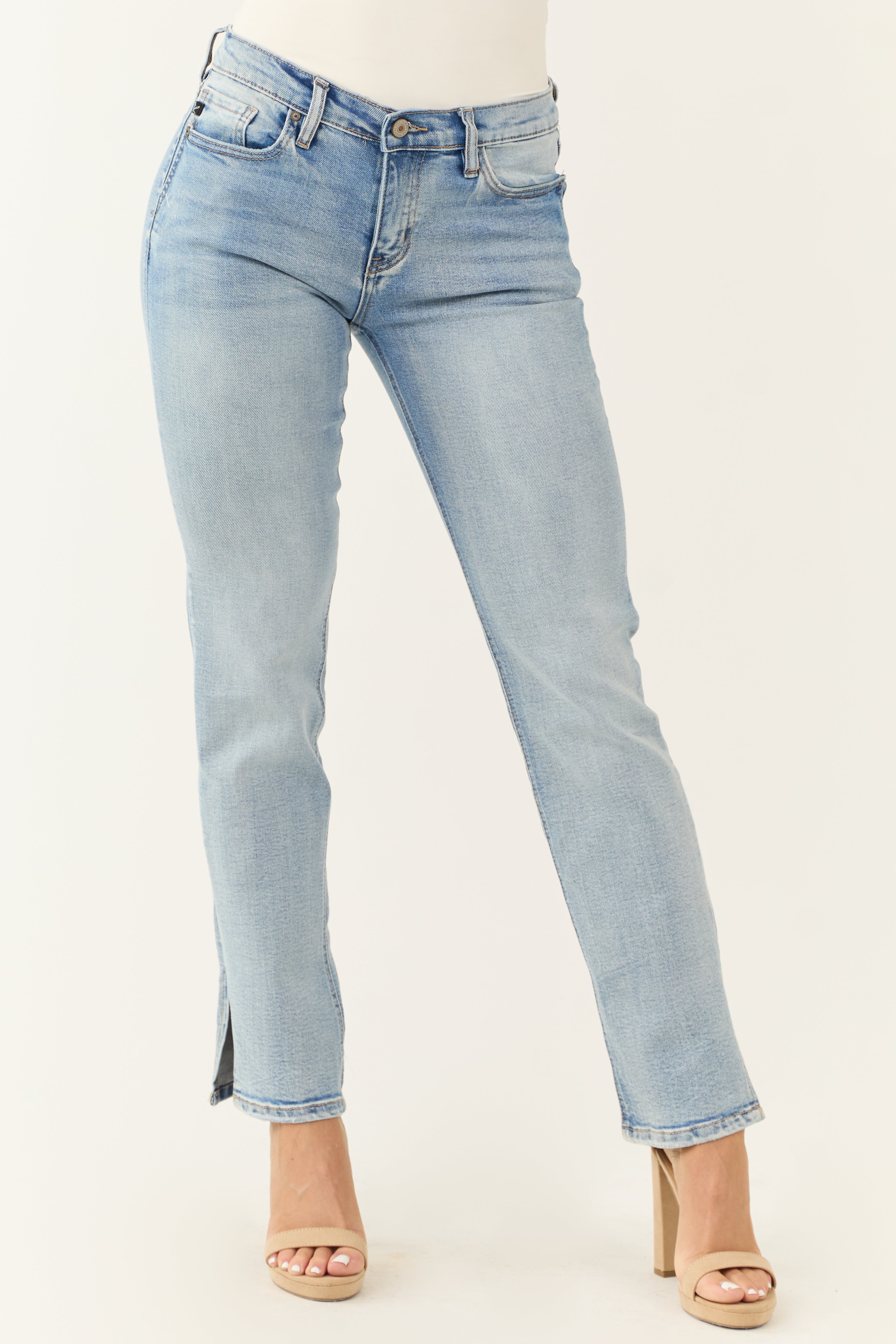 WOMEN’S STRAIGHT LEG JEANS | HIGH WAIST SPLIT HEM