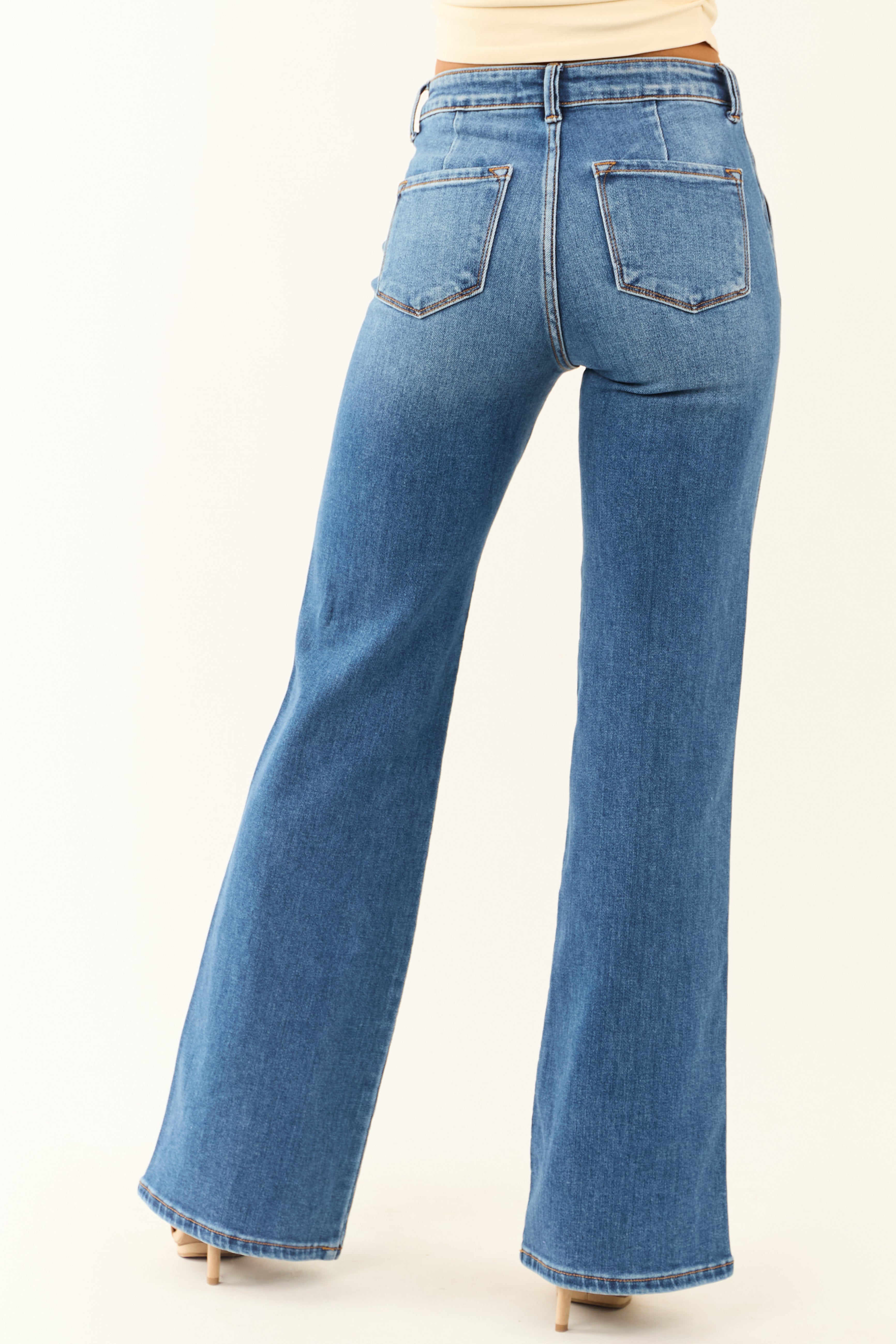 WOMEN’S FLARE JEANS | ULTRA HIGH RISE DARK WASH