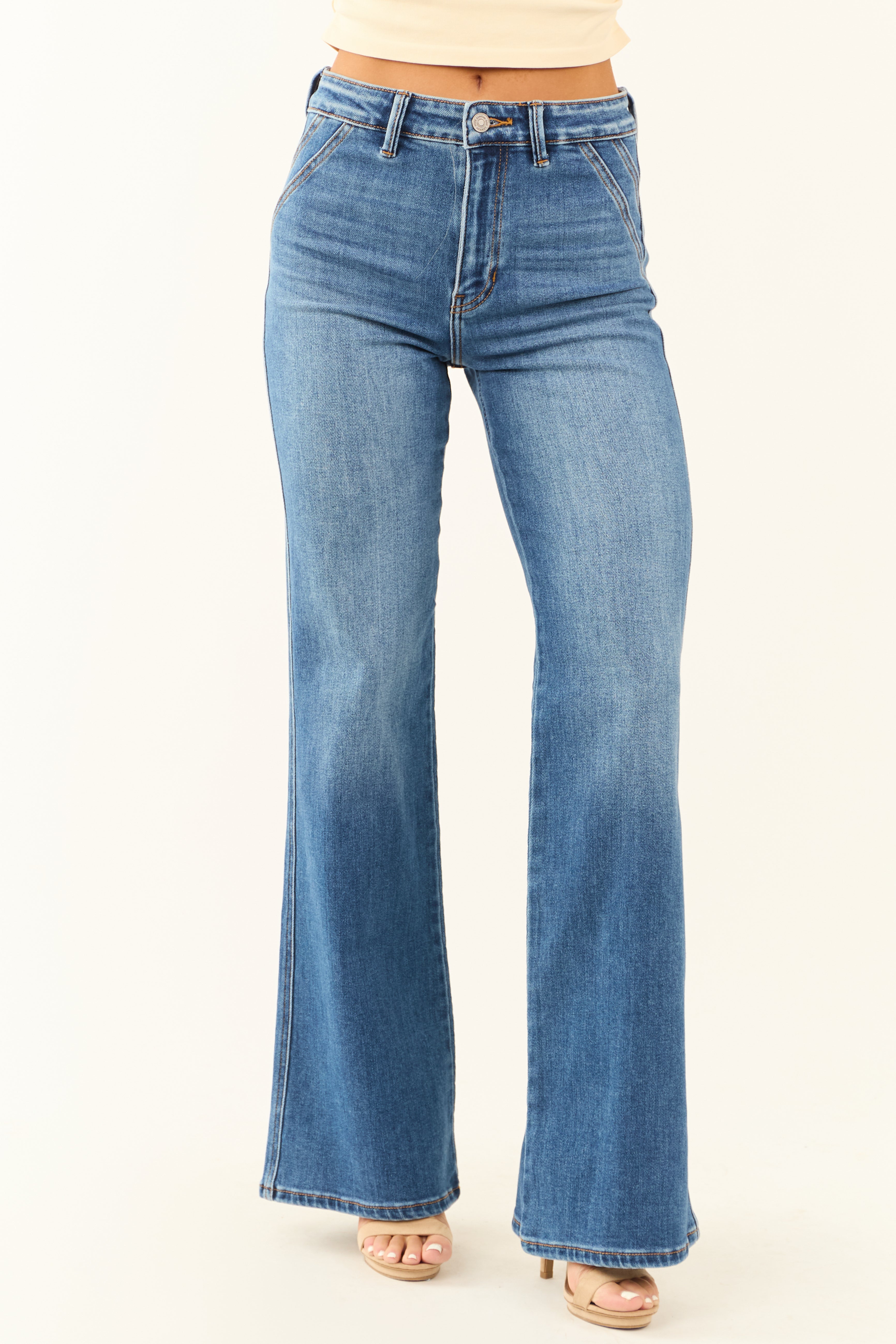 WOMEN’S FLARE JEANS | ULTRA HIGH RISE DARK WASH
